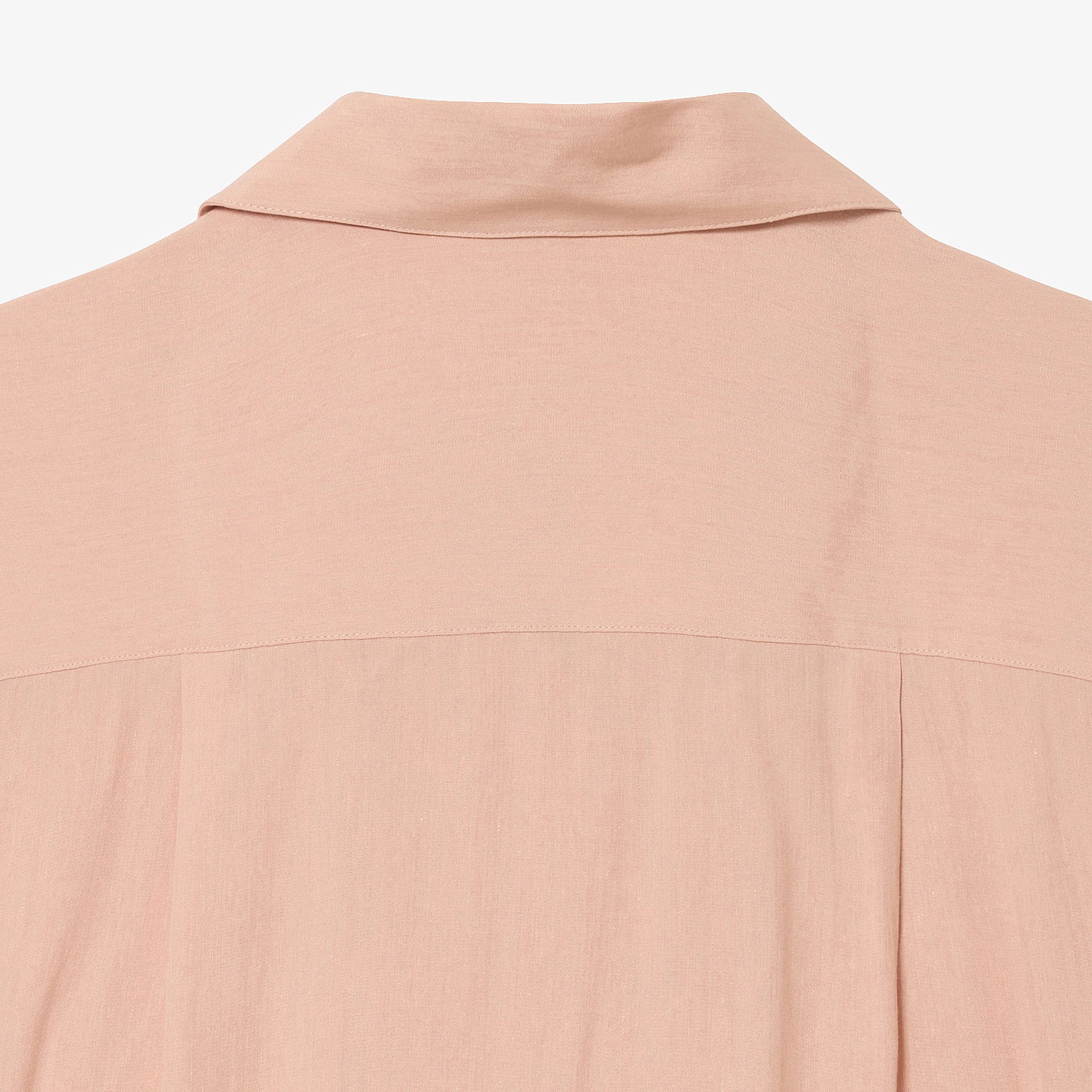 リネン×レーヨンオープンカラーシャツ