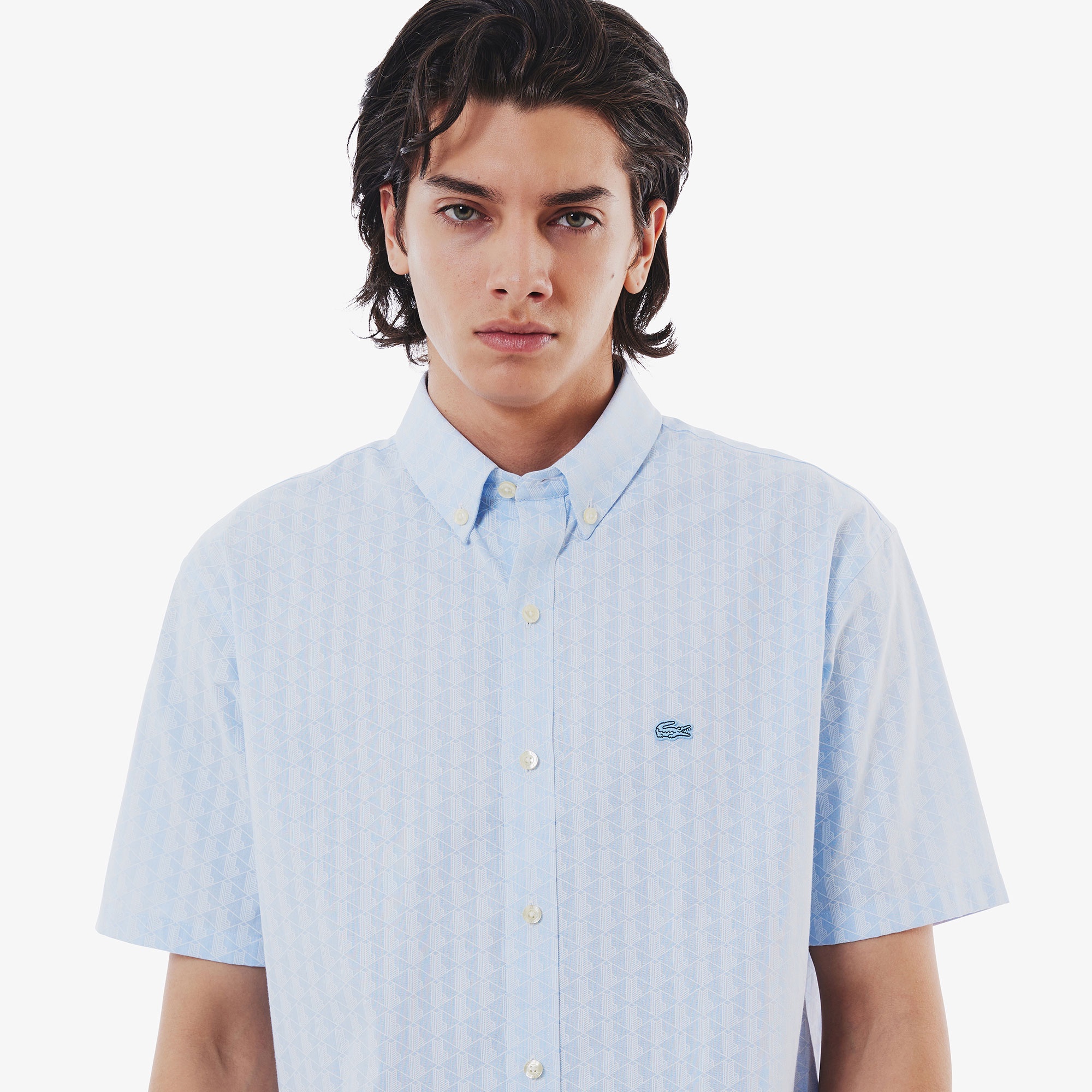 プリントジャカードシャンブレーオックスフォードシャツ