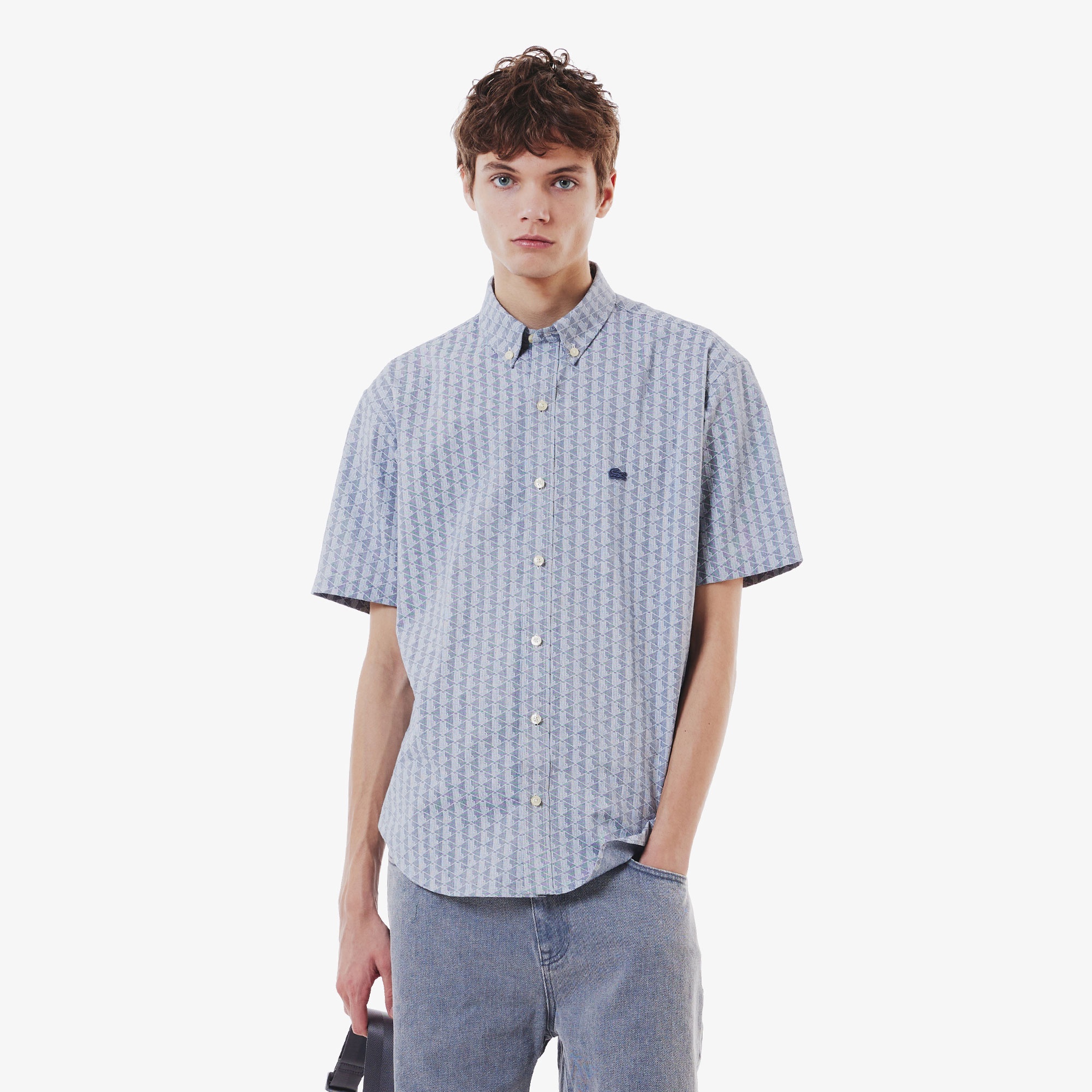 プリントジャカードシャンブレーオックスフォードシャツ