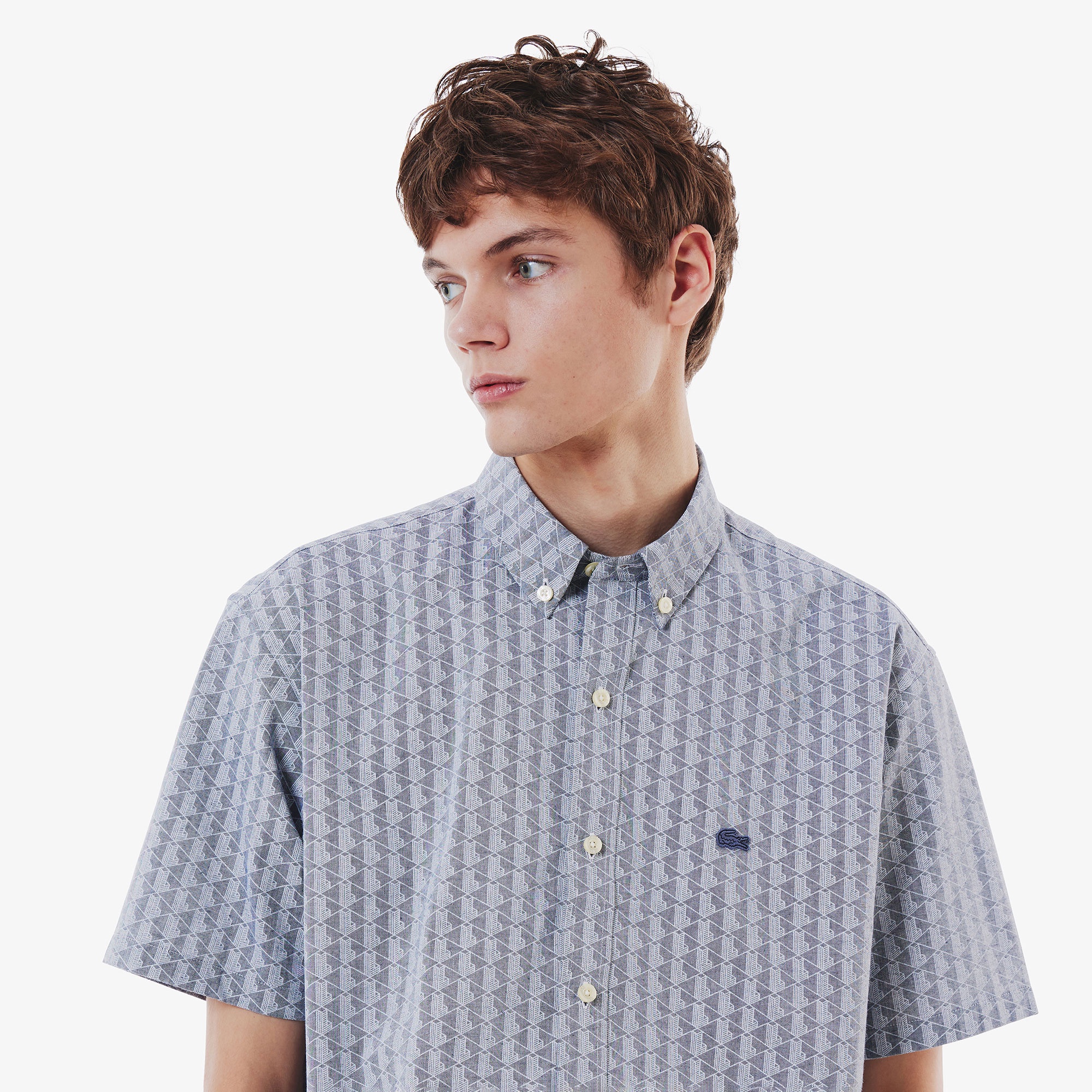 プリントジャカードシャンブレーオックスフォードシャツ