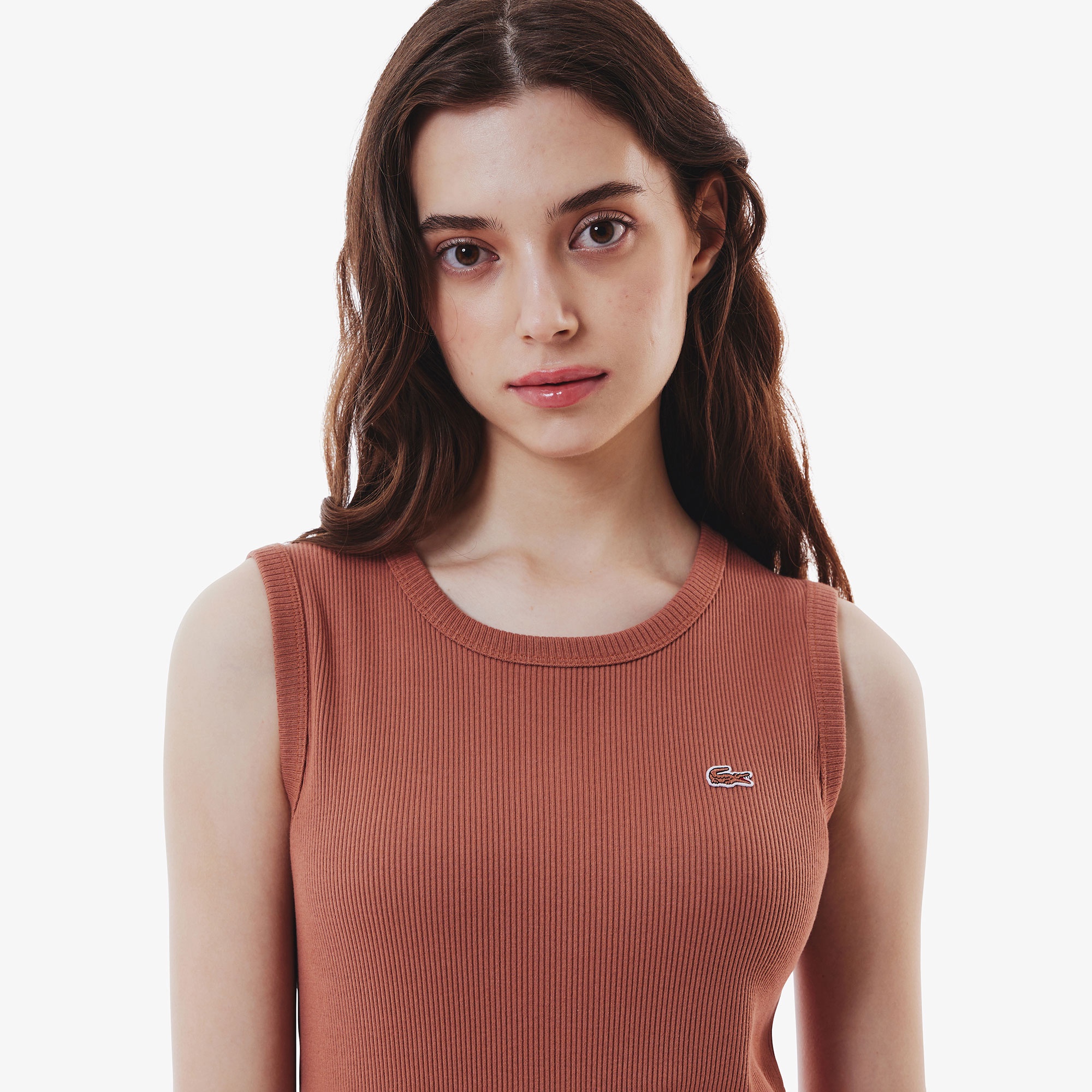 ノースリーブリブニットドレス