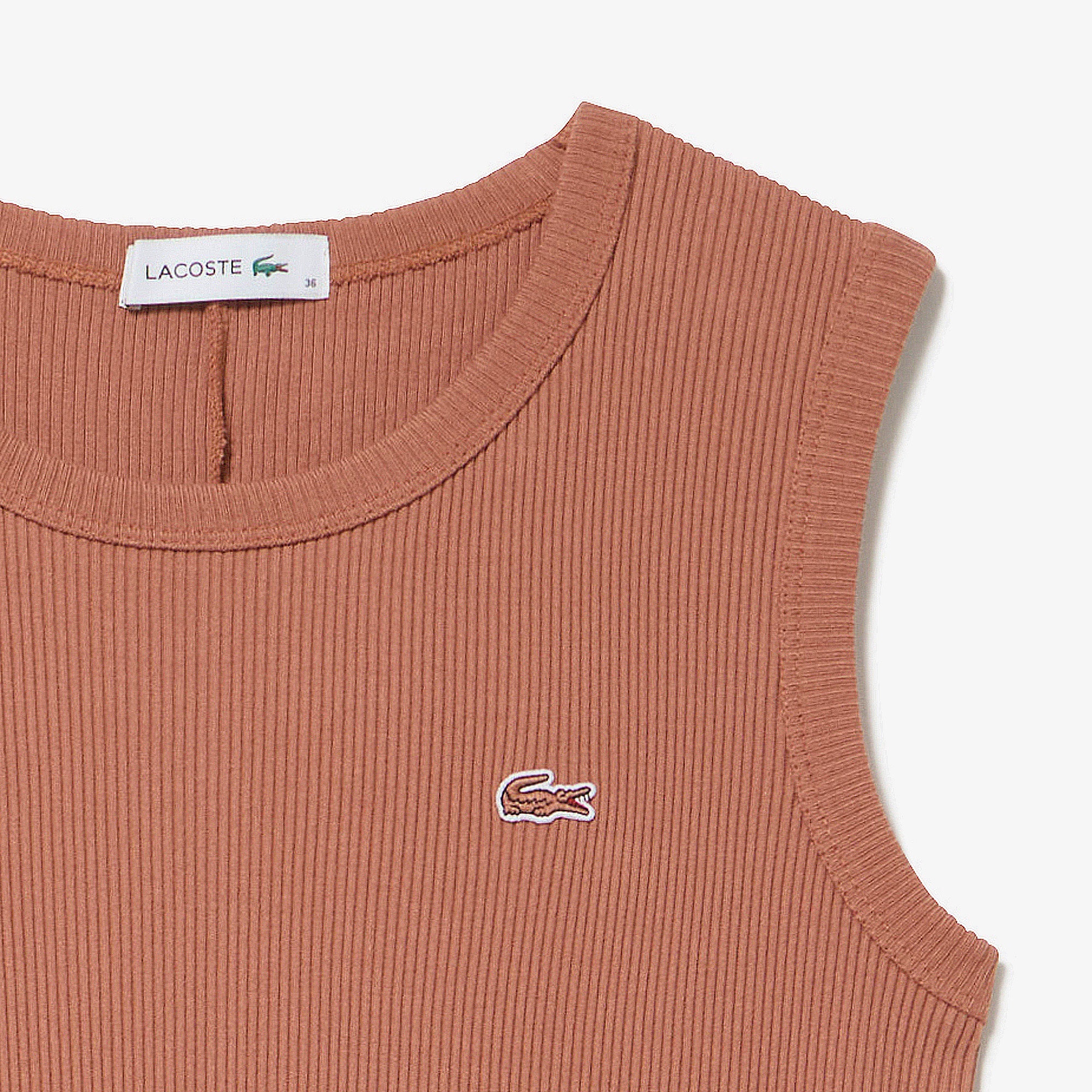 ノースリーブリブニットドレス