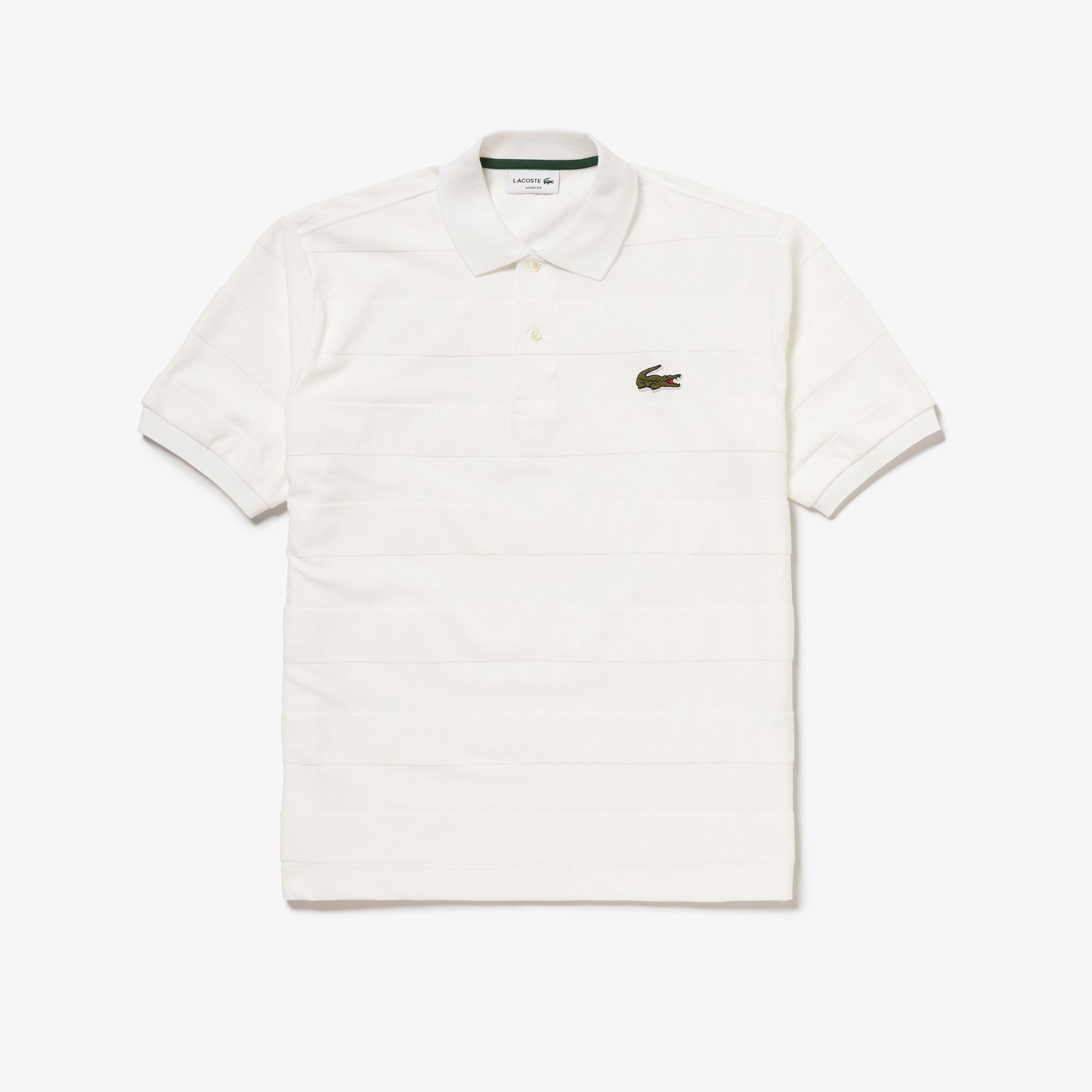 パイル地切り替え同色ボーダーポロシャツ