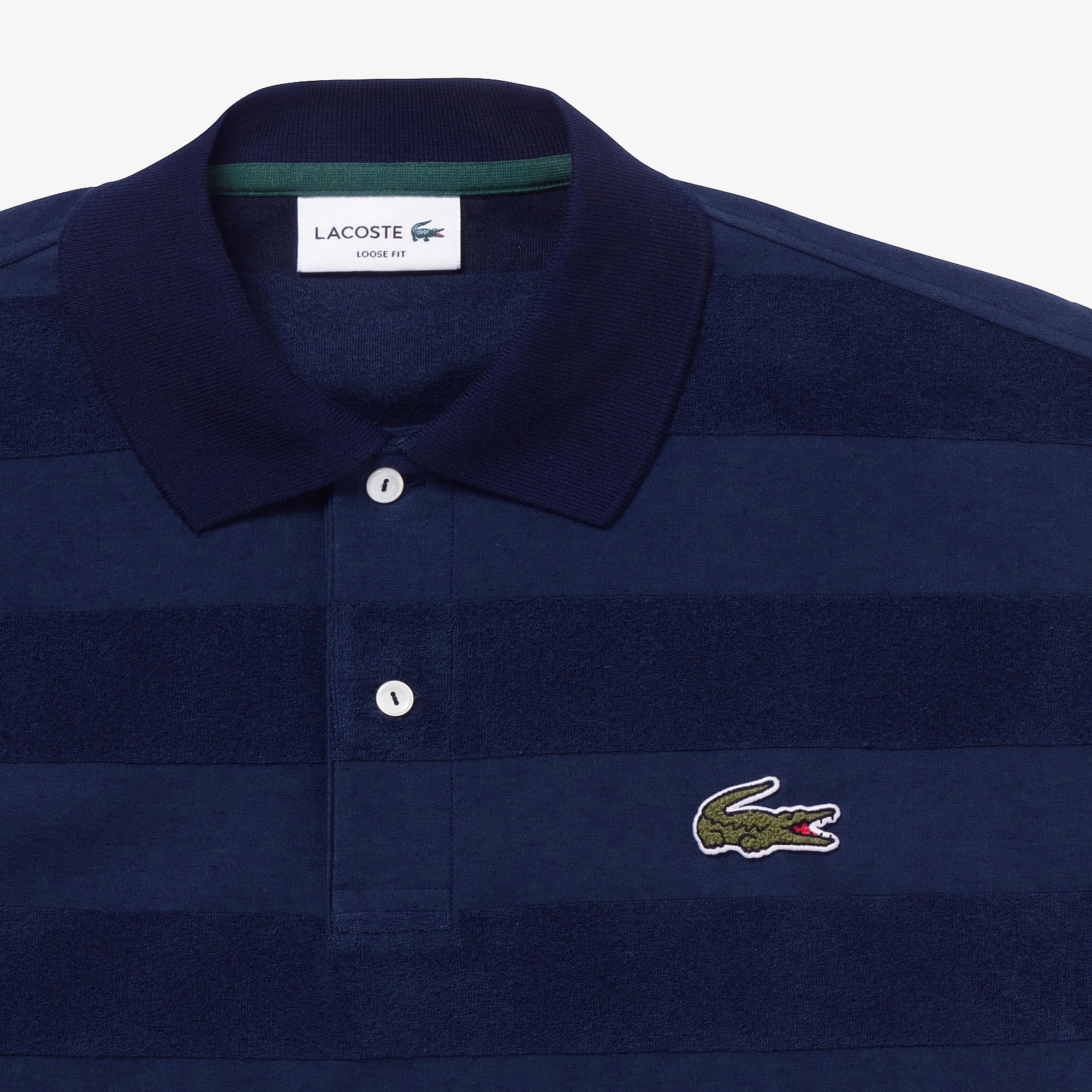 パイル地切り替え同色ボーダーポロシャツ