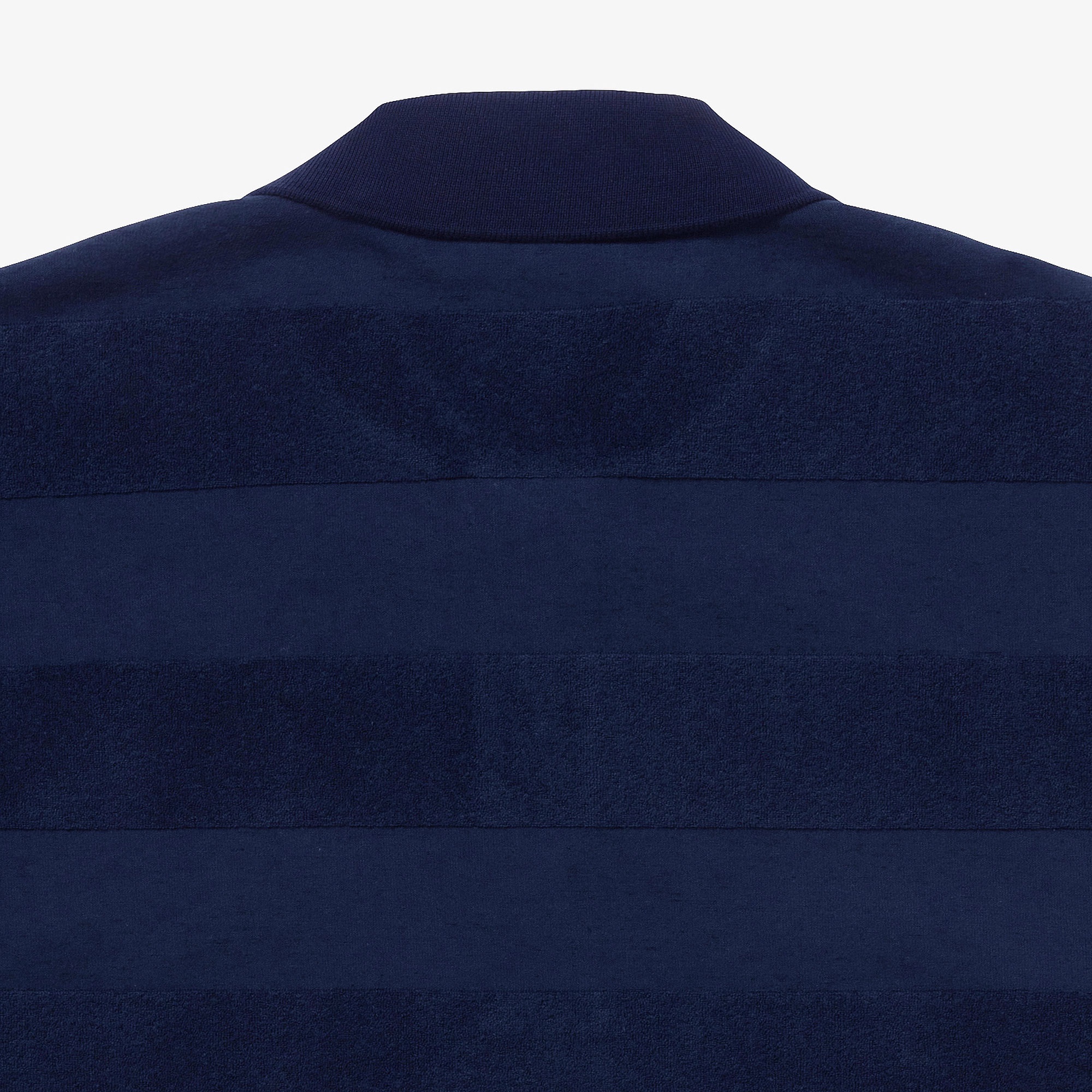 パイル地切り替え同色ボーダーポロシャツ