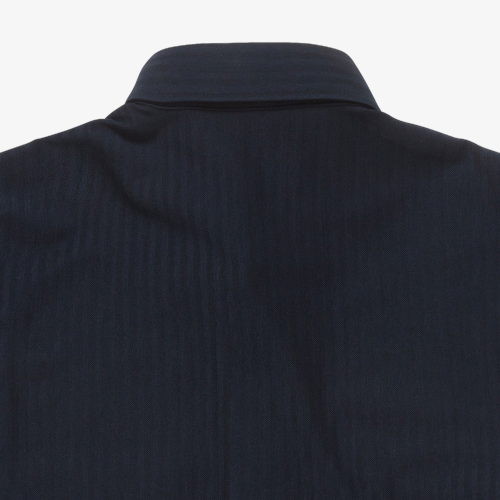 鹿の子地切り替え同色ストライプボタンダウンポロシャツ