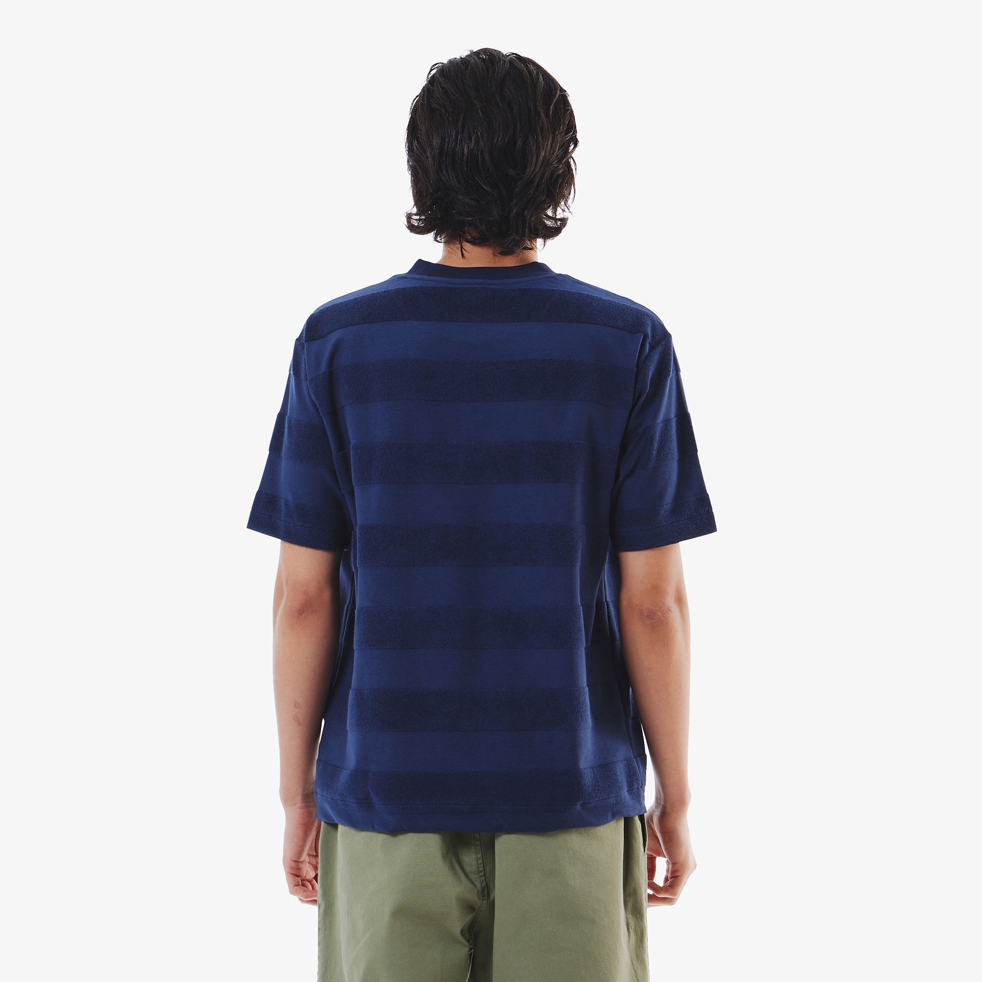 パイル地切り替え同色ボーダーTシャツ