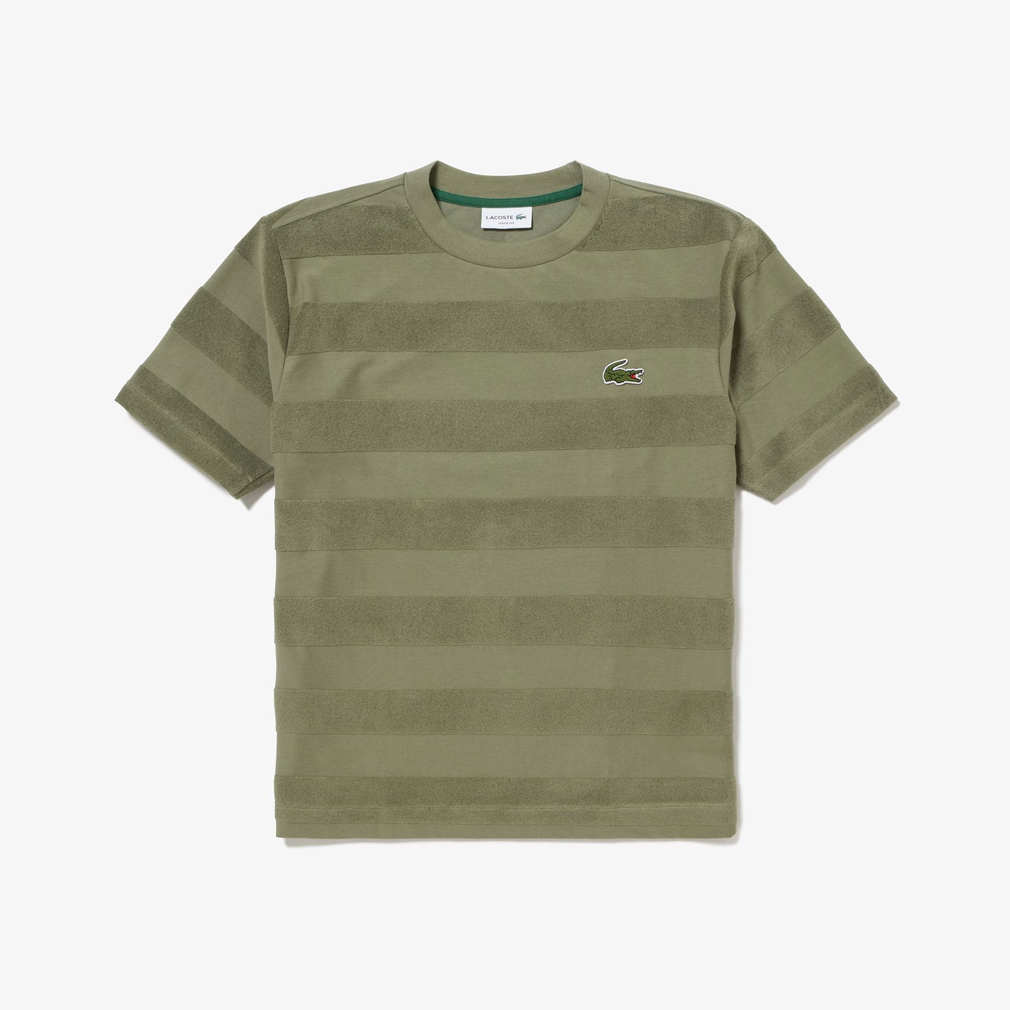 パイル地切り替え同色ボーダーTシャツ