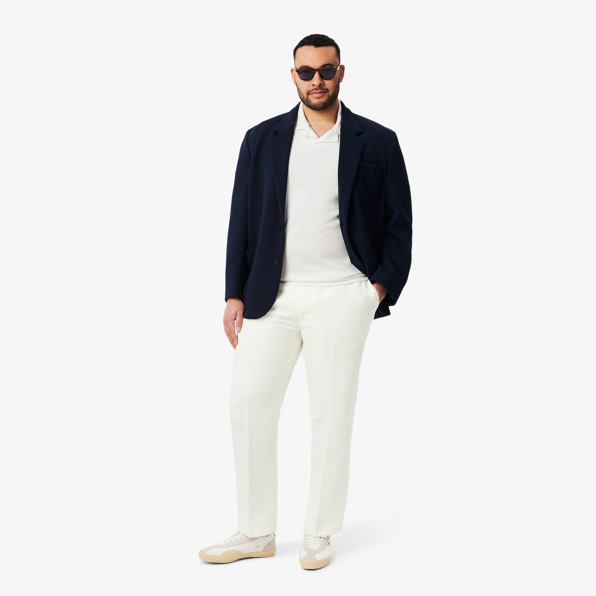 オープンカラーポロシャツ