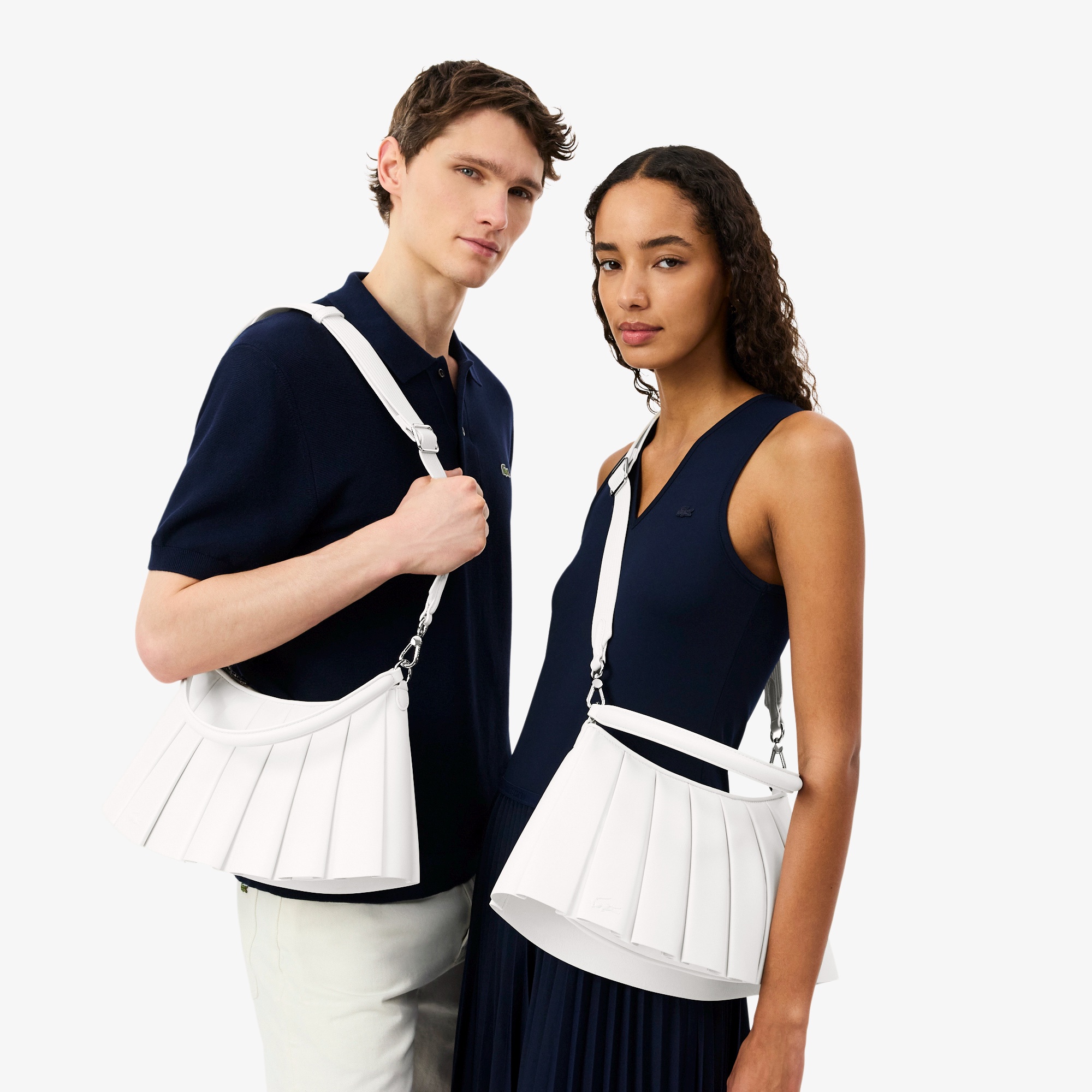 ランラン レザープリーツショルダーバッグ