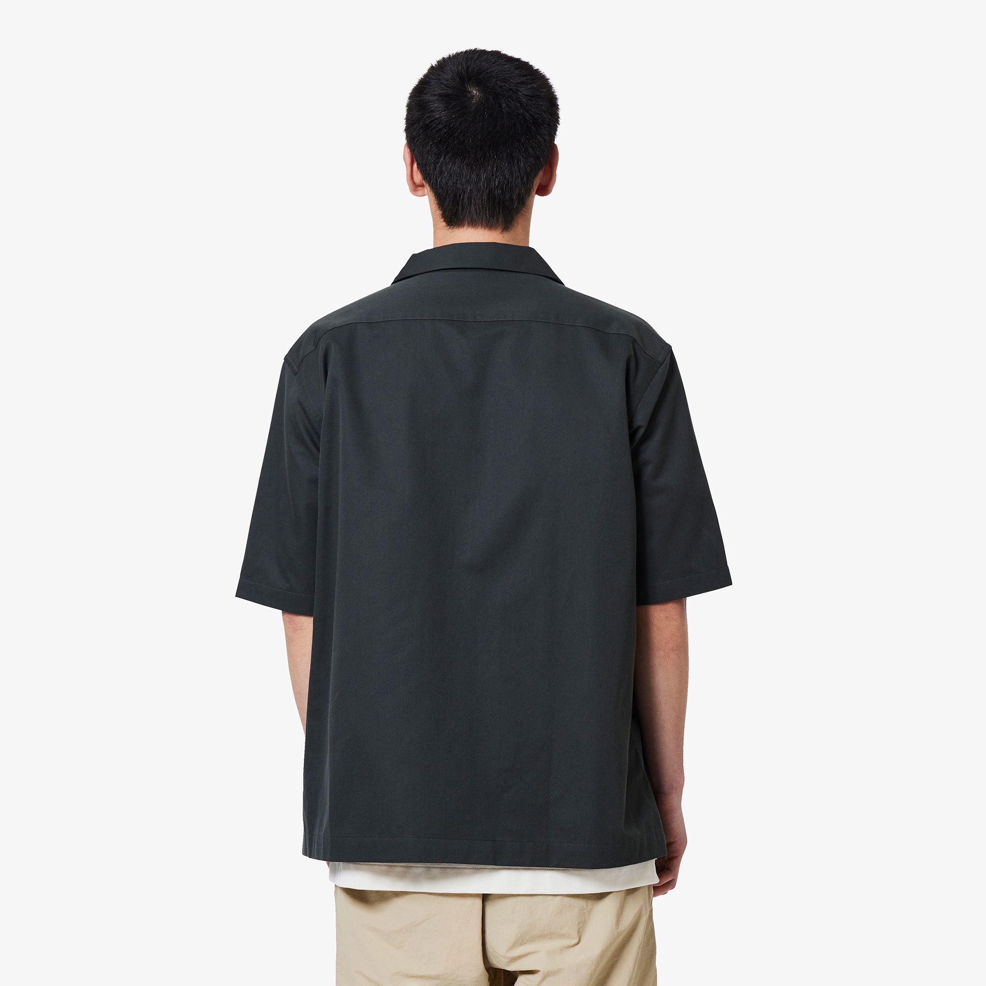 シルクブレンドオープンカラーシャツ