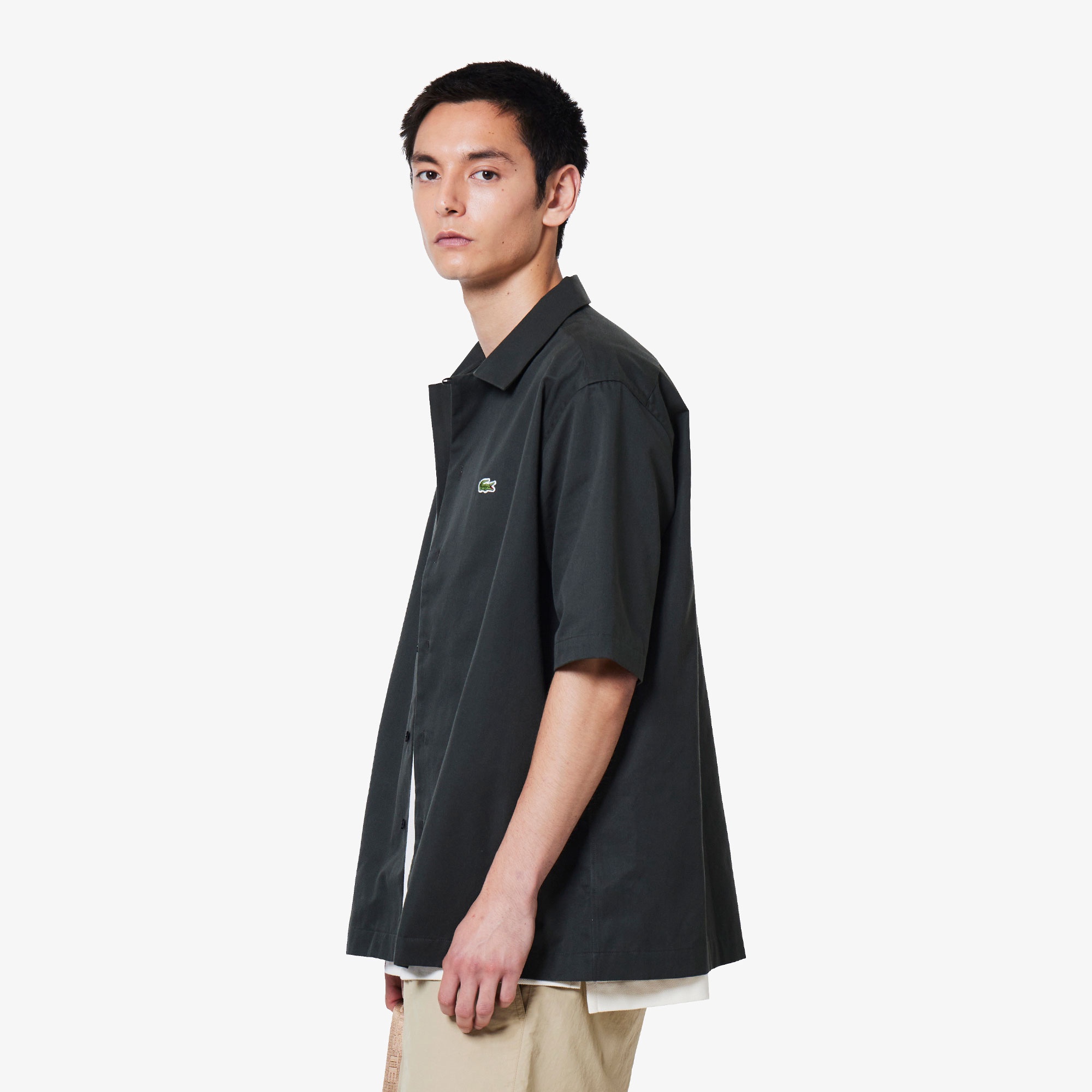 シルクブレンドオープンカラーシャツ