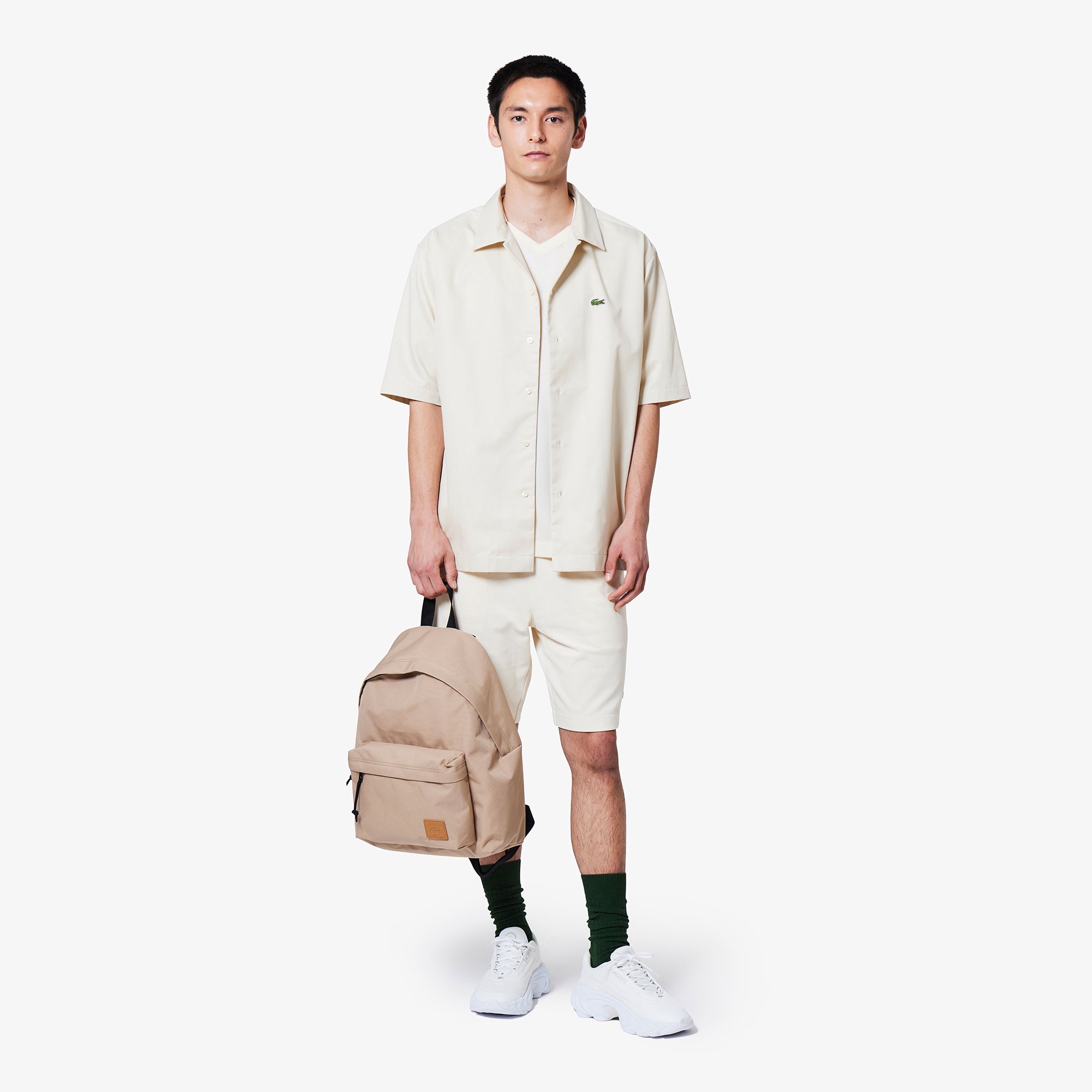 シルクブレンドオープンカラーシャツ