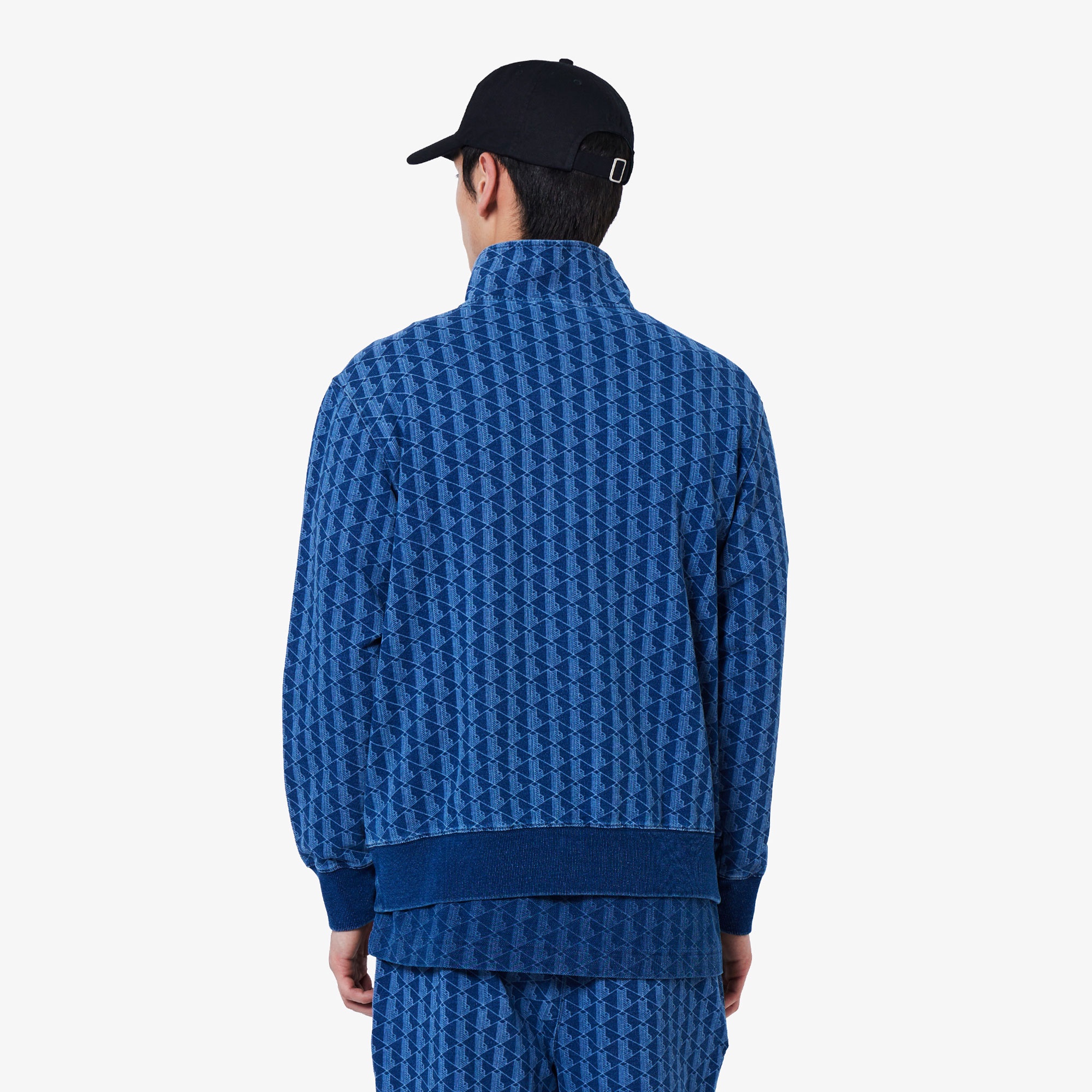 インディゴスウェットモノグラムトラックジャケット