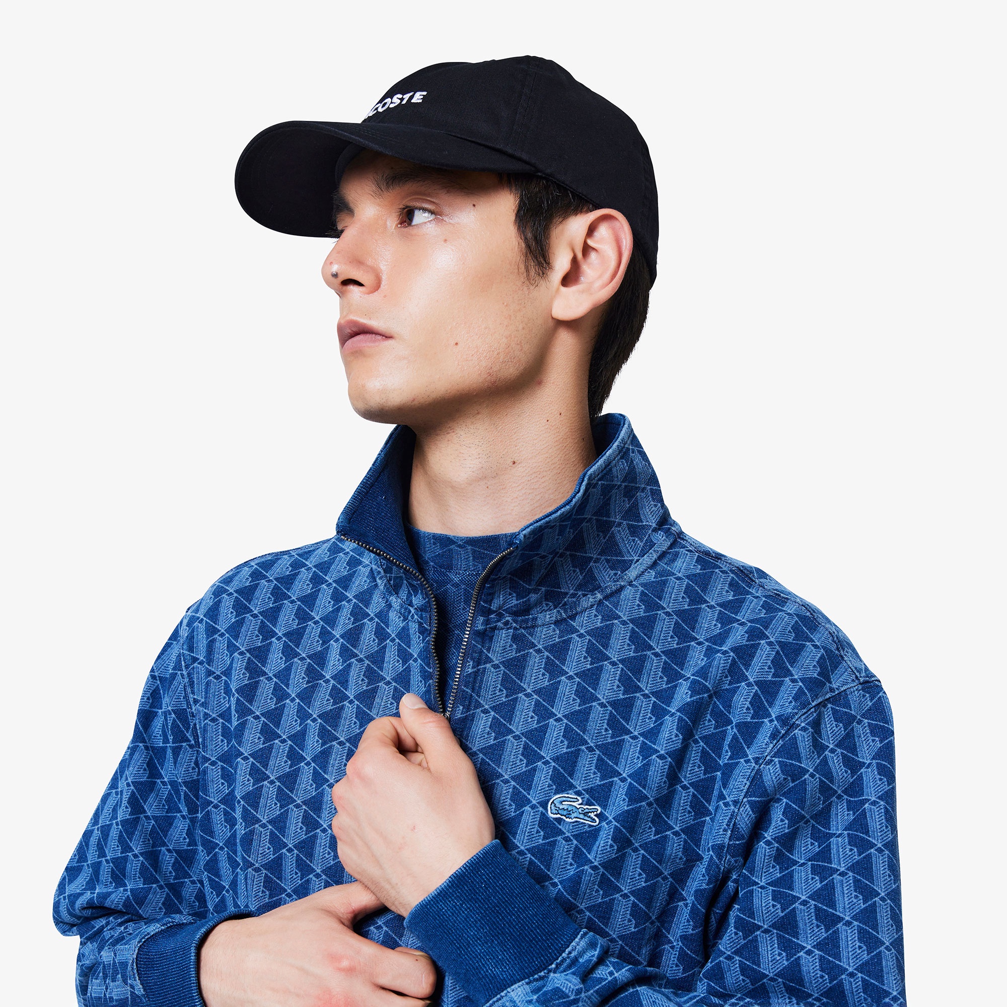 インディゴスウェットモノグラムトラックジャケット