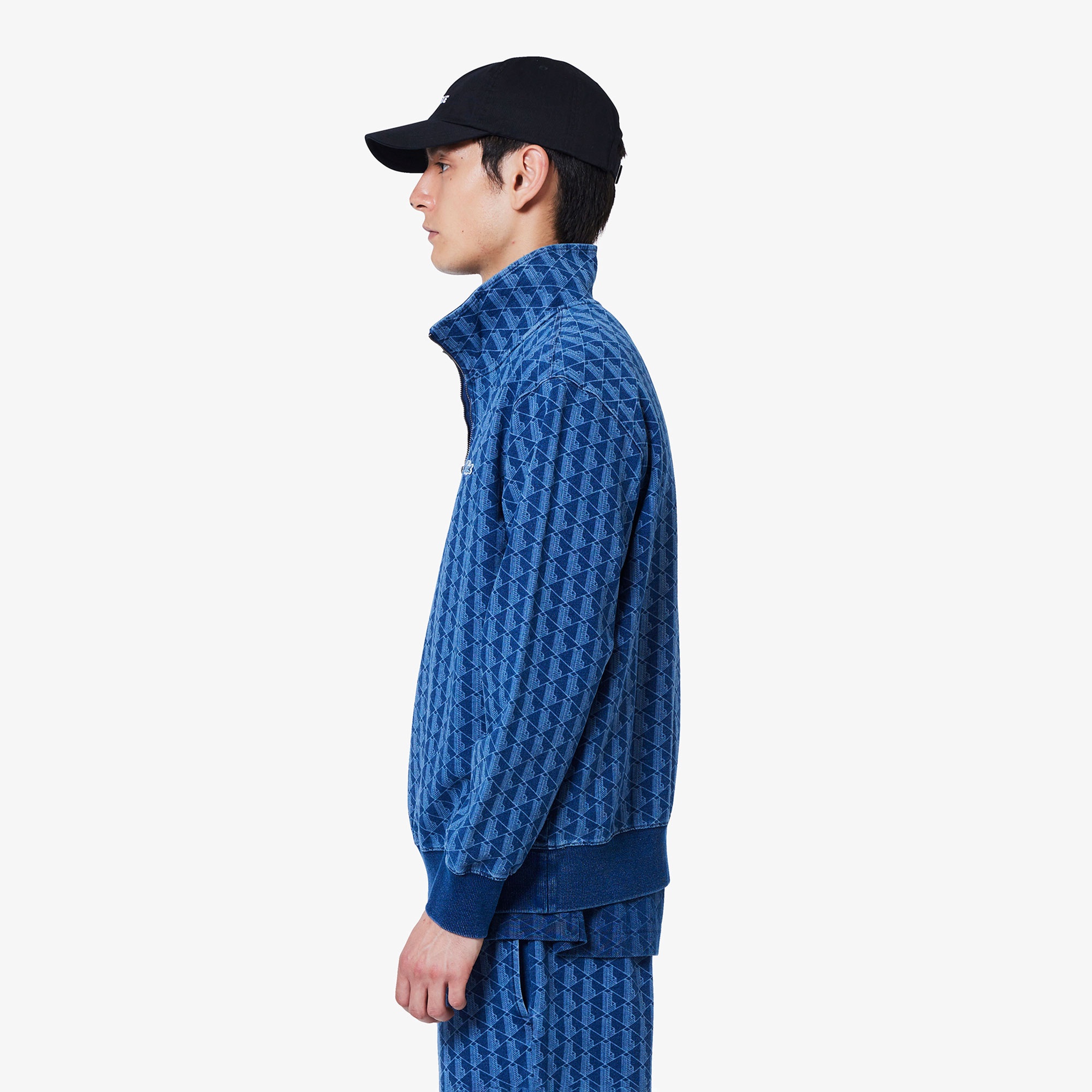 インディゴスウェットモノグラムトラックジャケット