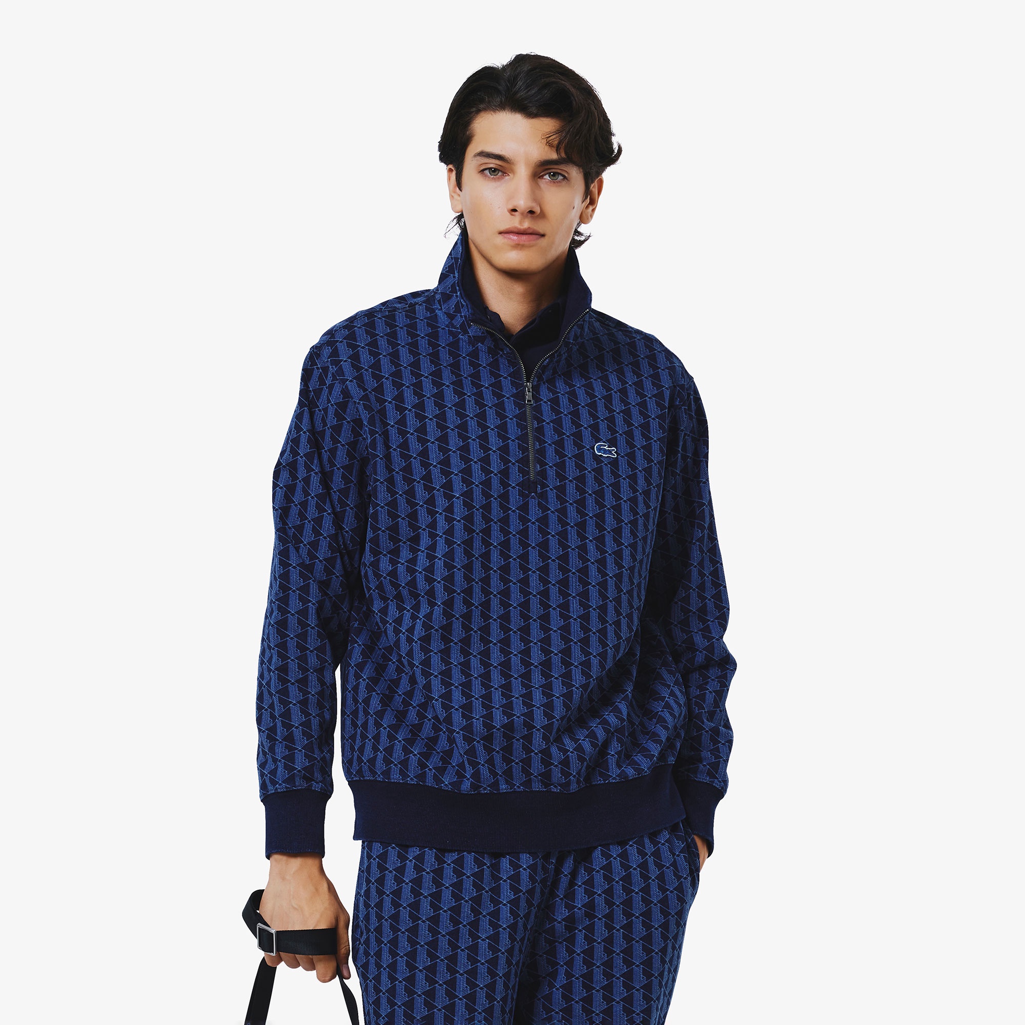 インディゴスウェットモノグラムトラックジャケット