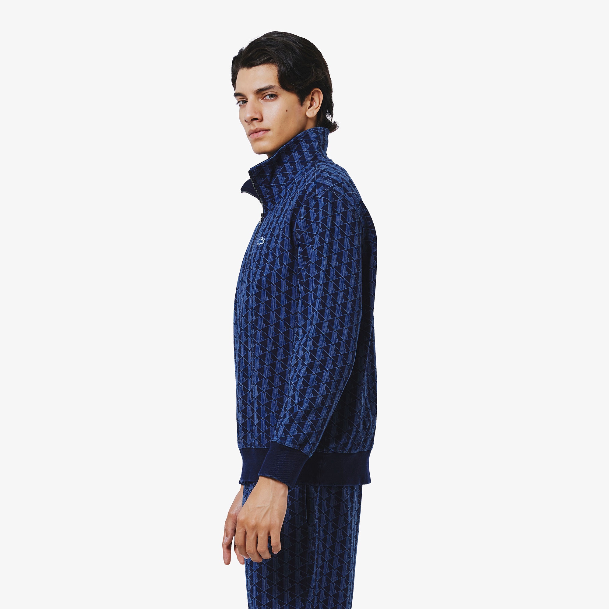 インディゴスウェットモノグラムトラックジャケット