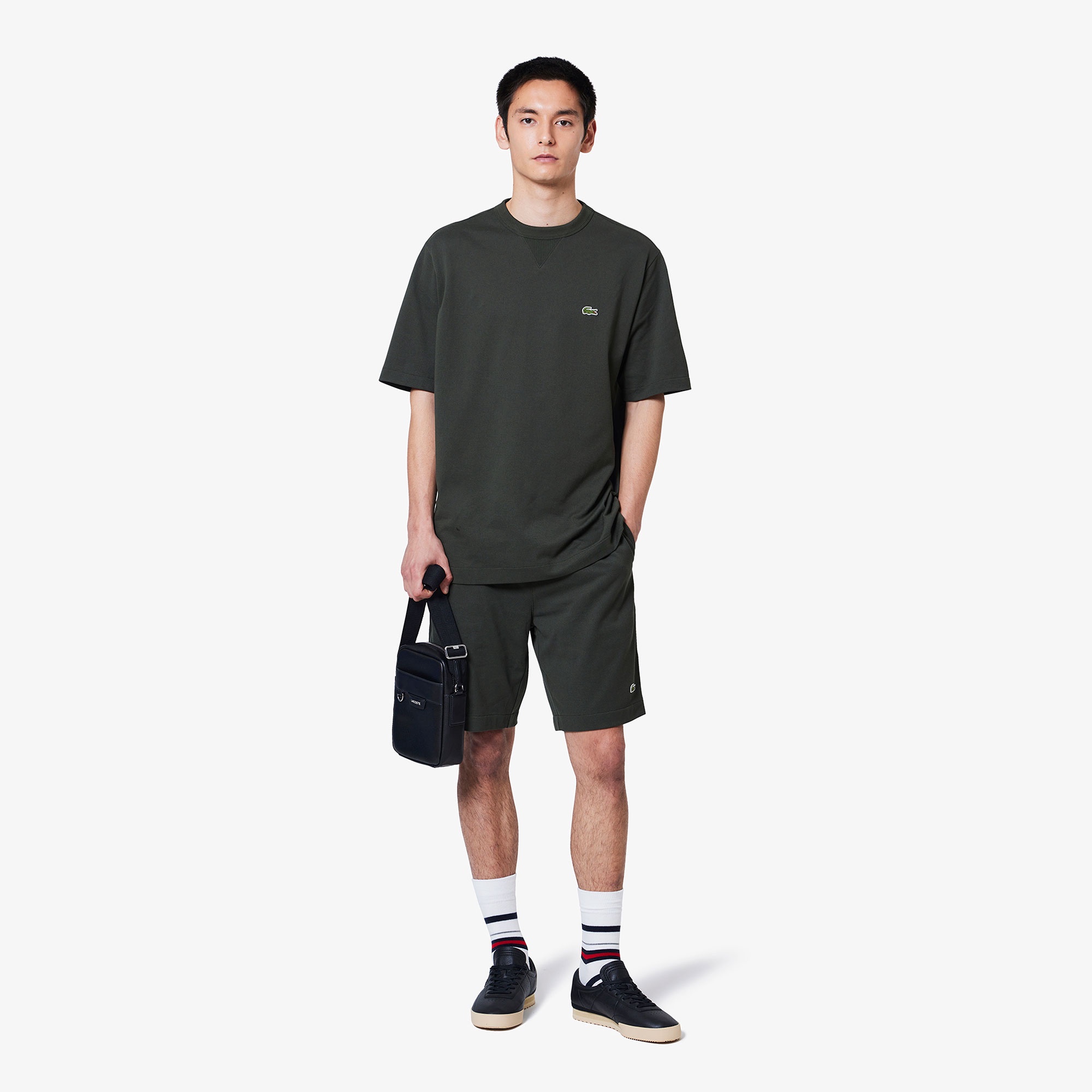 ウールブレンドボーダークルーソックス