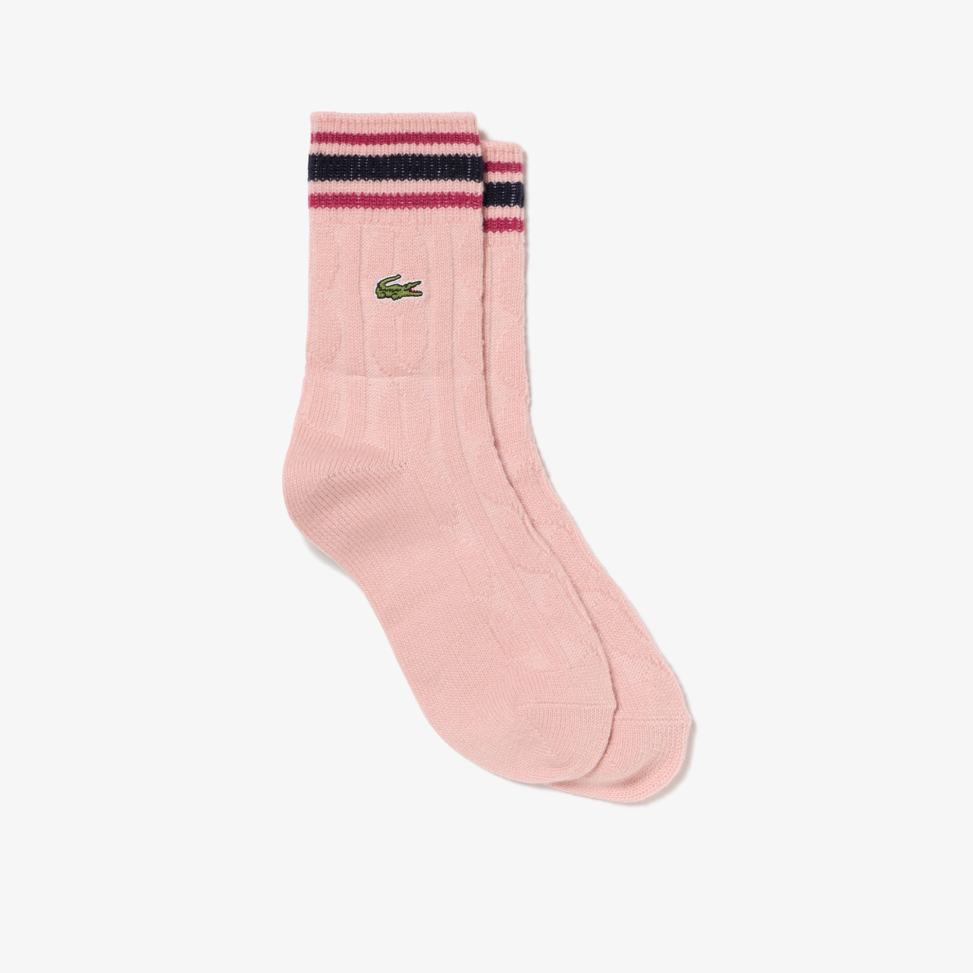 ウィメンズケーブルニットボーダーソックス