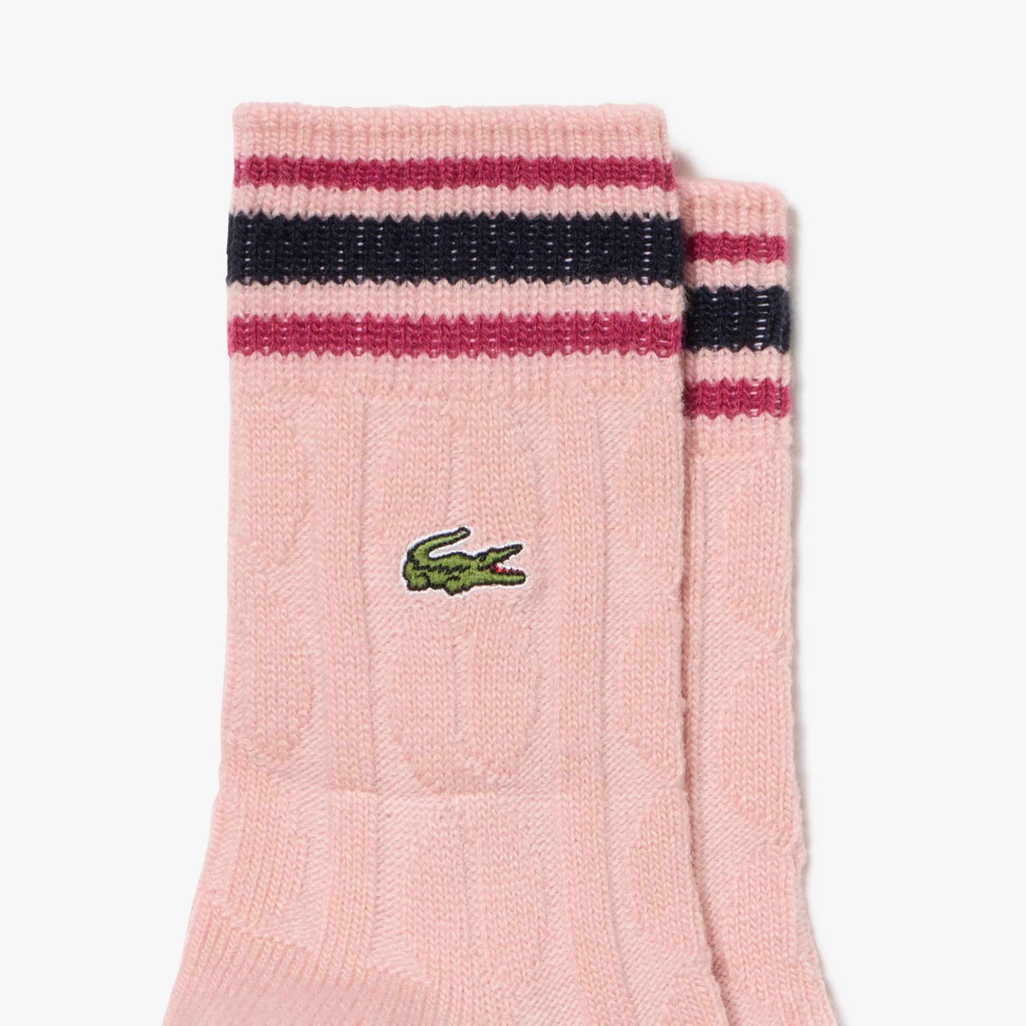 ウィメンズケーブルニットボーダーソックス