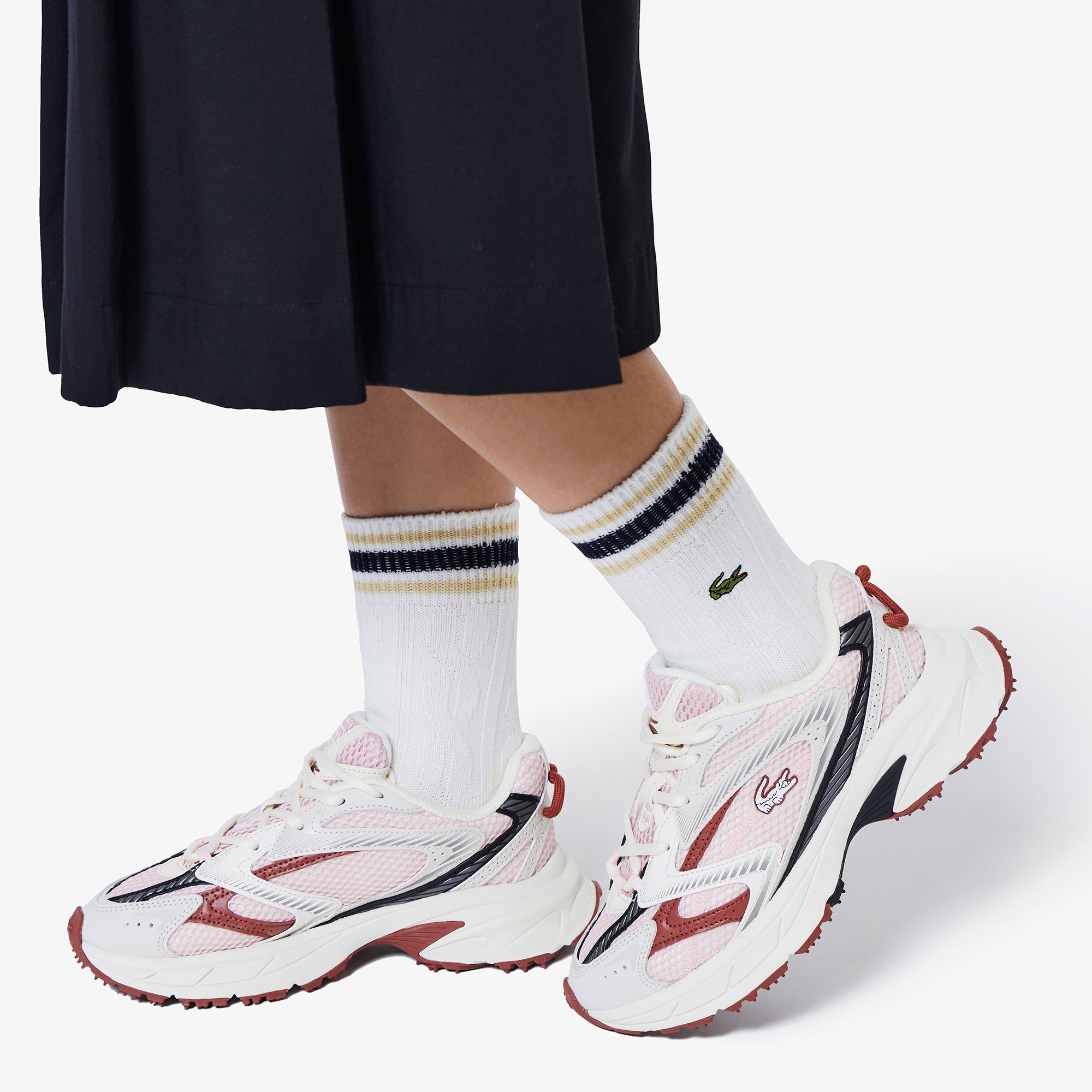 ウィメンズケーブルニットボーダーソックス