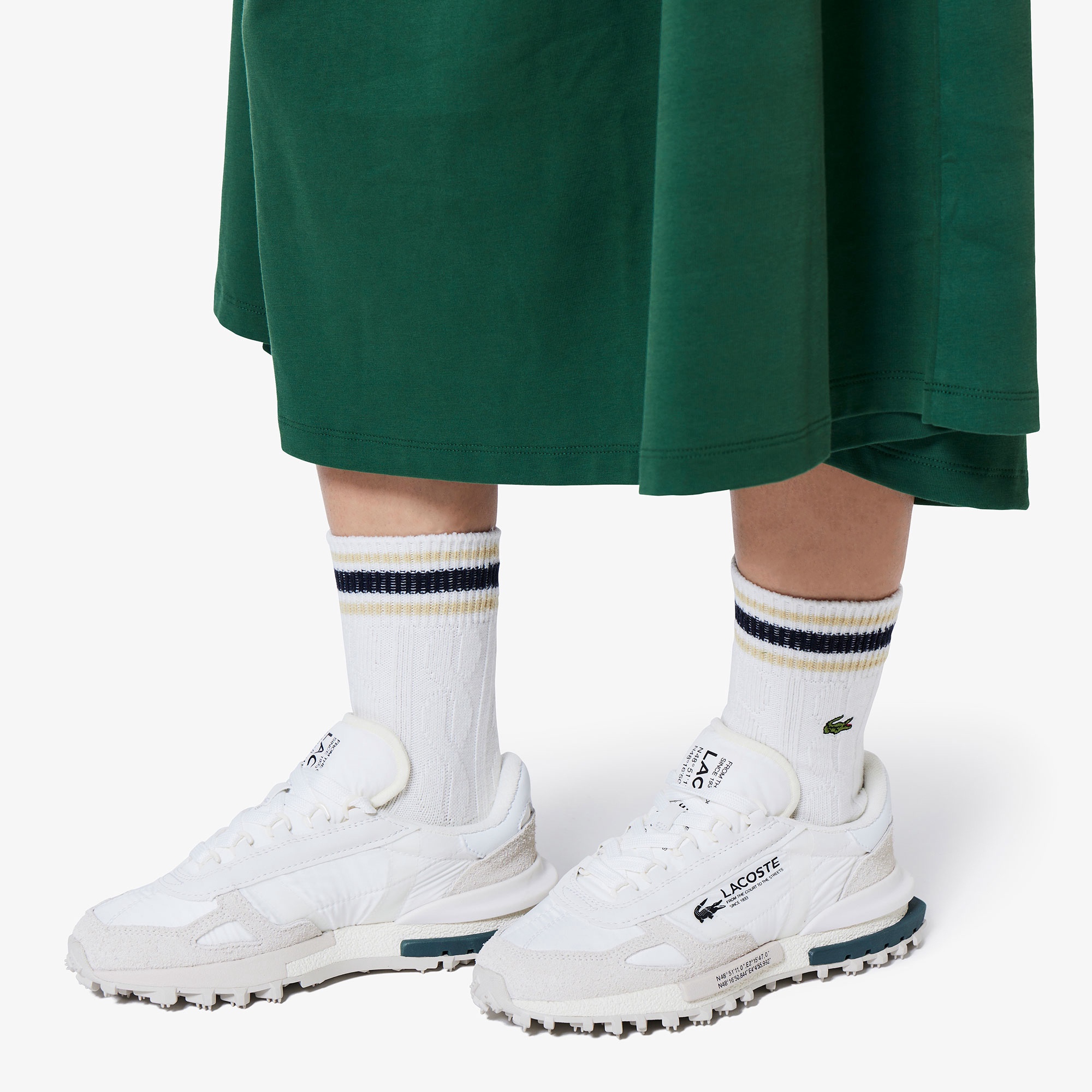 ウィメンズケーブルニットボーダーソックス