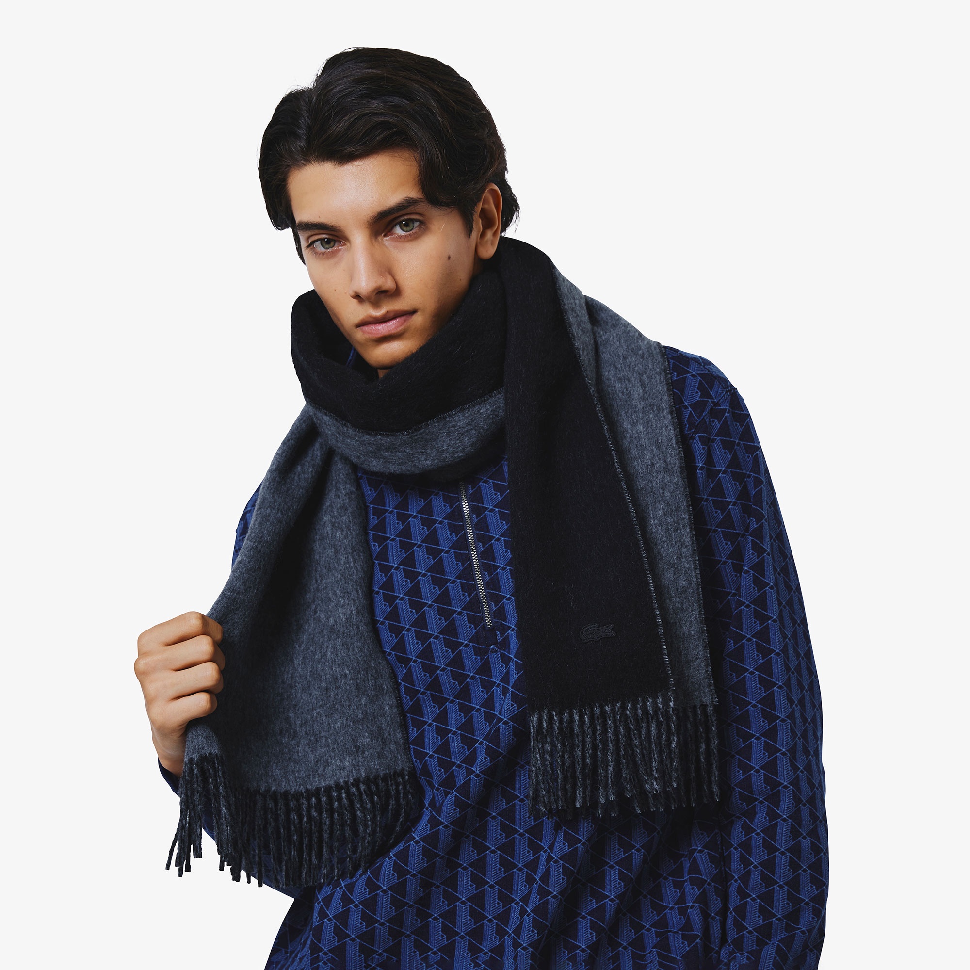 リバーシブルメリノウールマフラー