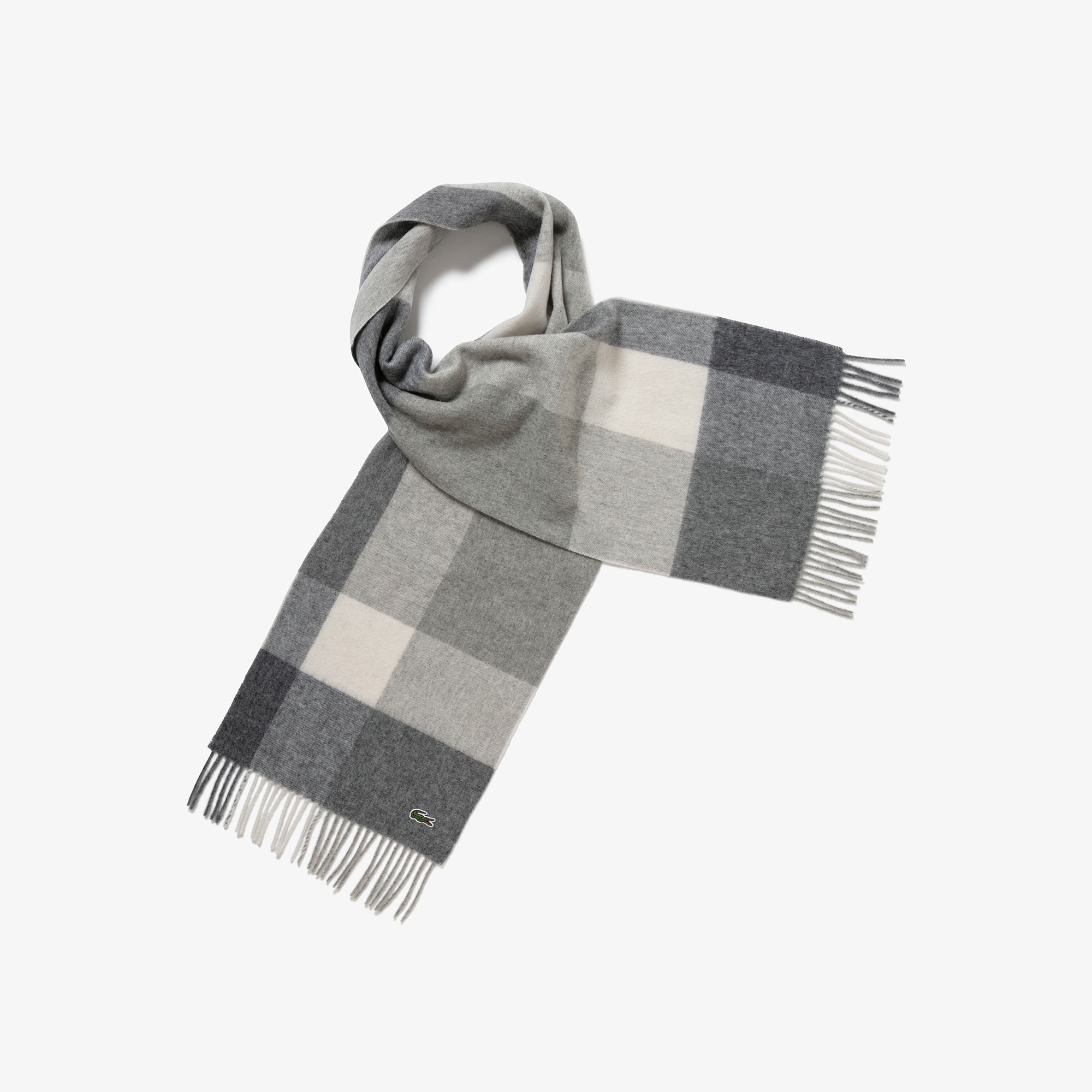 メリノウールブロックチェックマフラー