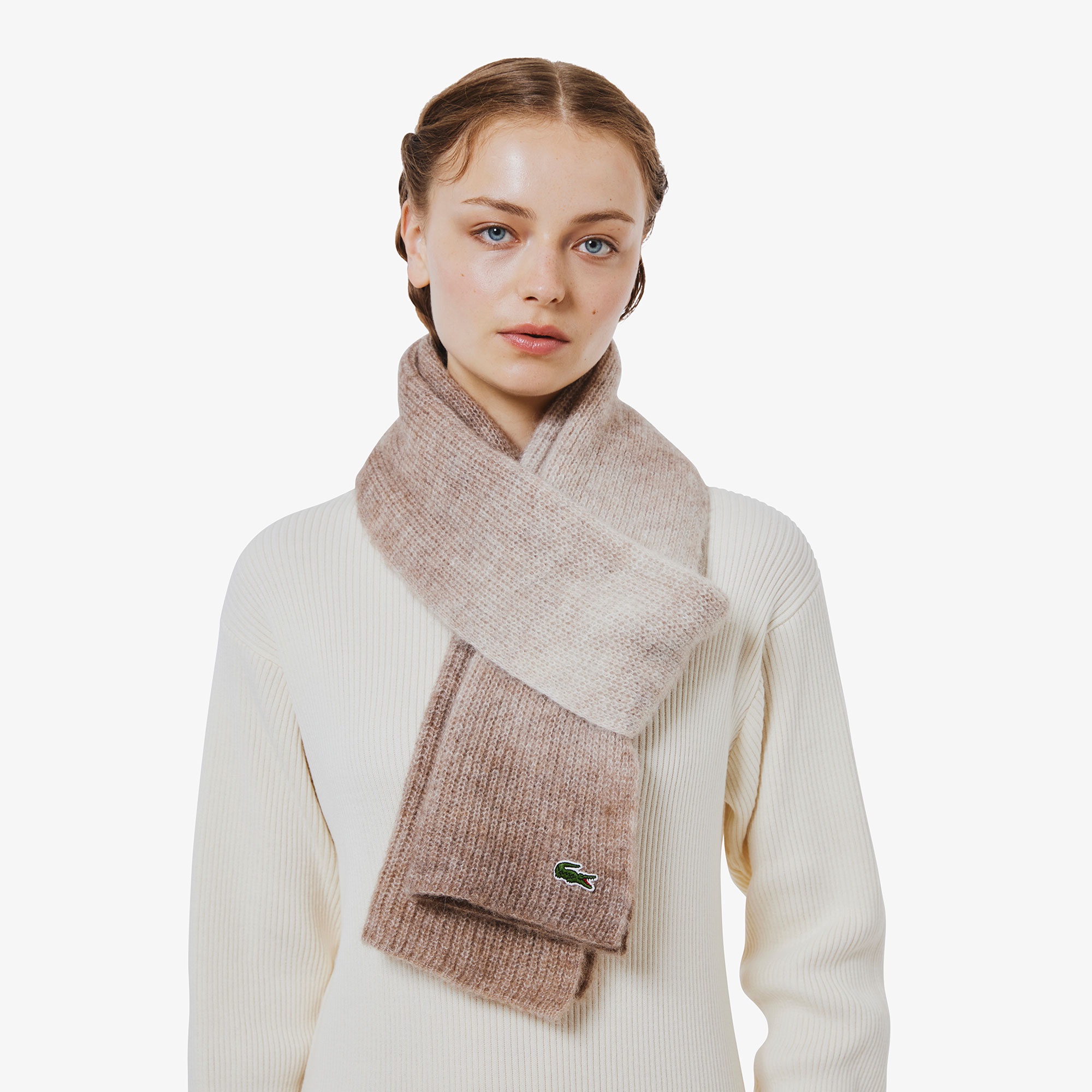 アルパカブレンドグラデーションニットマフラー