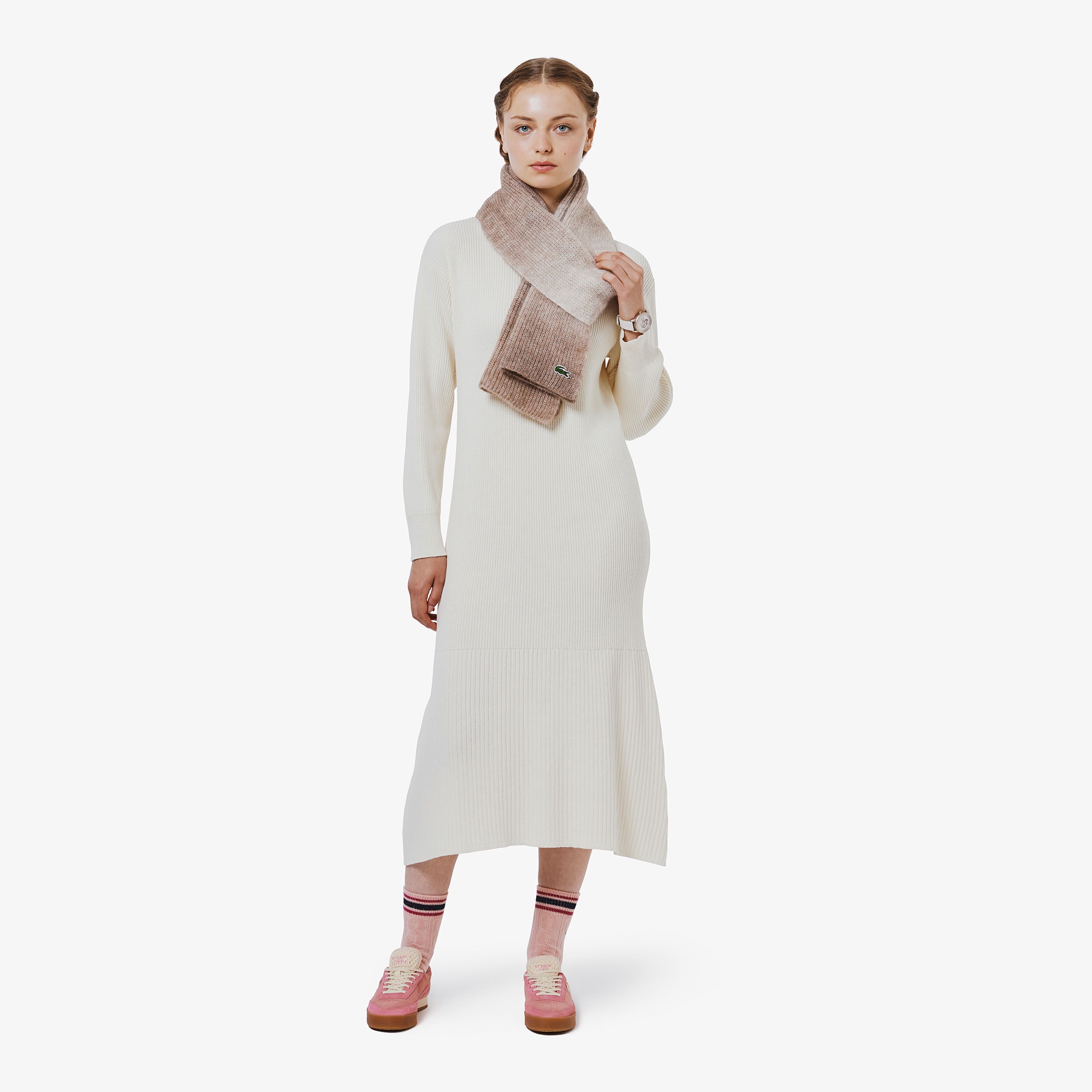 アルパカブレンドグラデーションニットマフラー