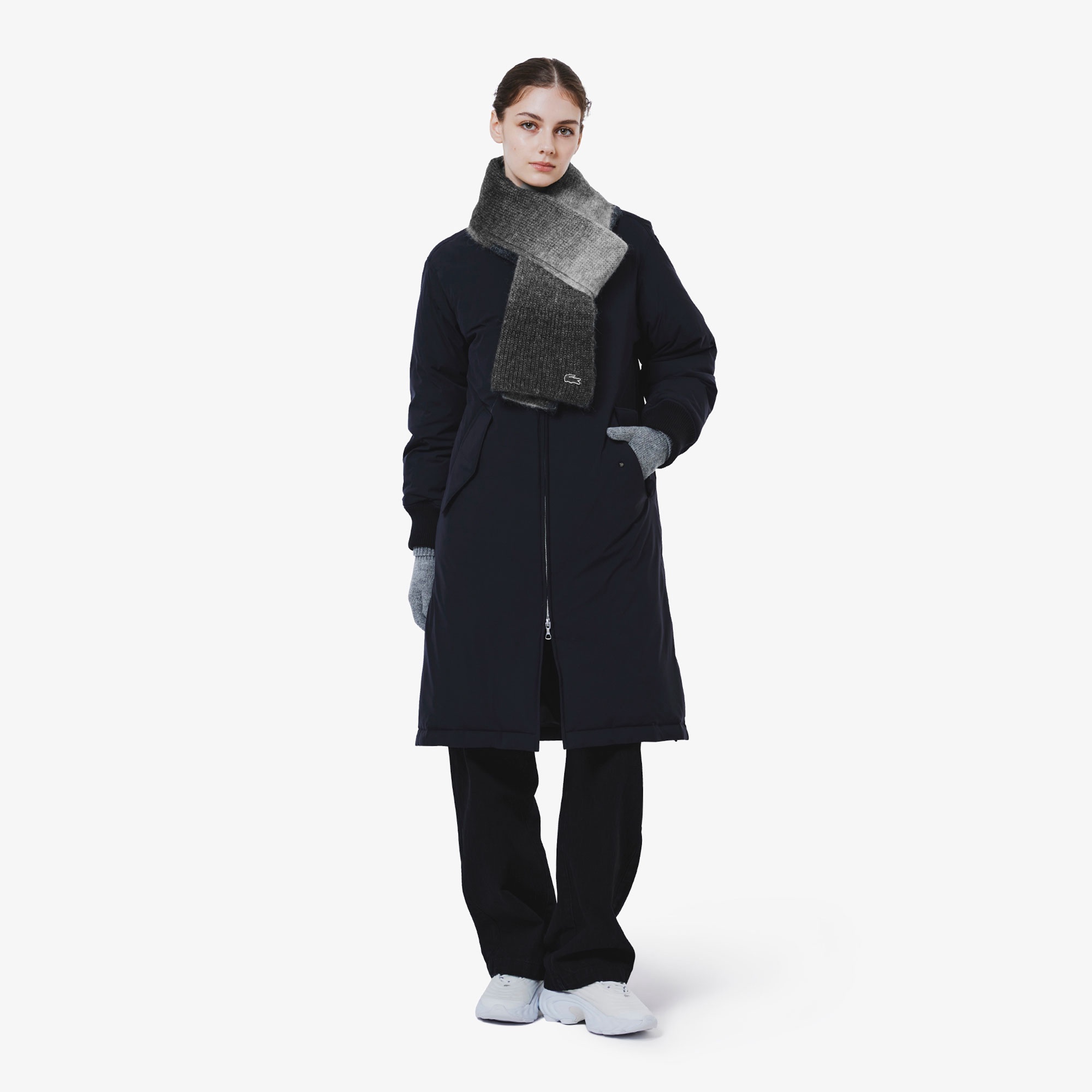 アルパカブレンドグラデーションニットマフラー