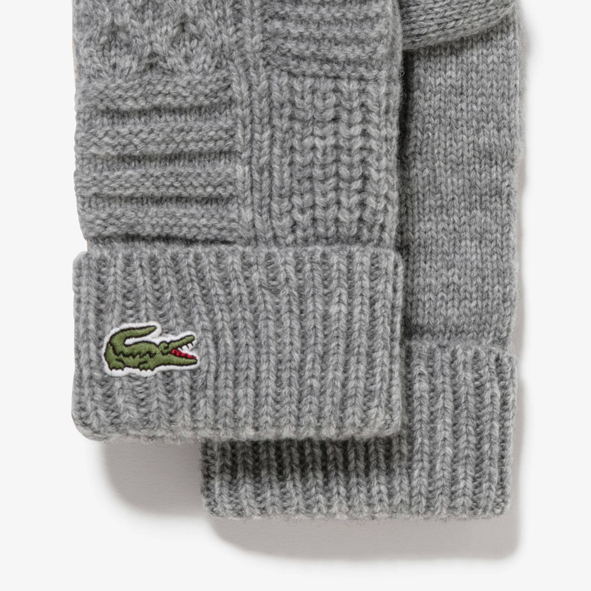 アラン柄ブレンドウールニットグローブ