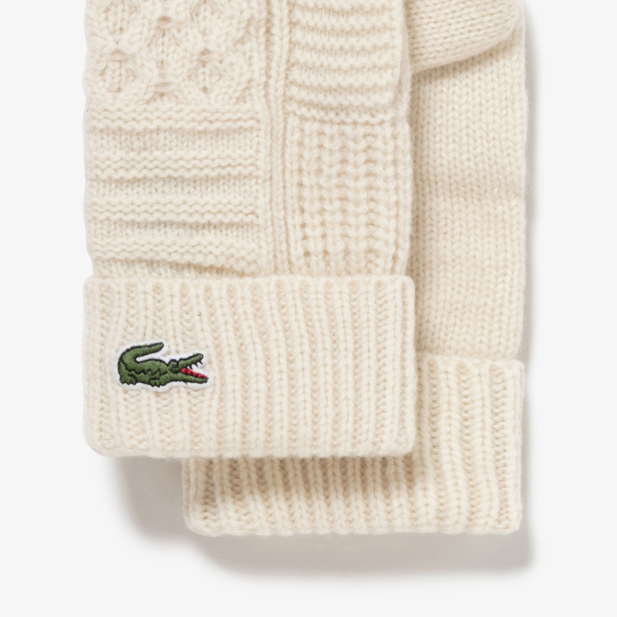 アラン柄ブレンドウールニットグローブ