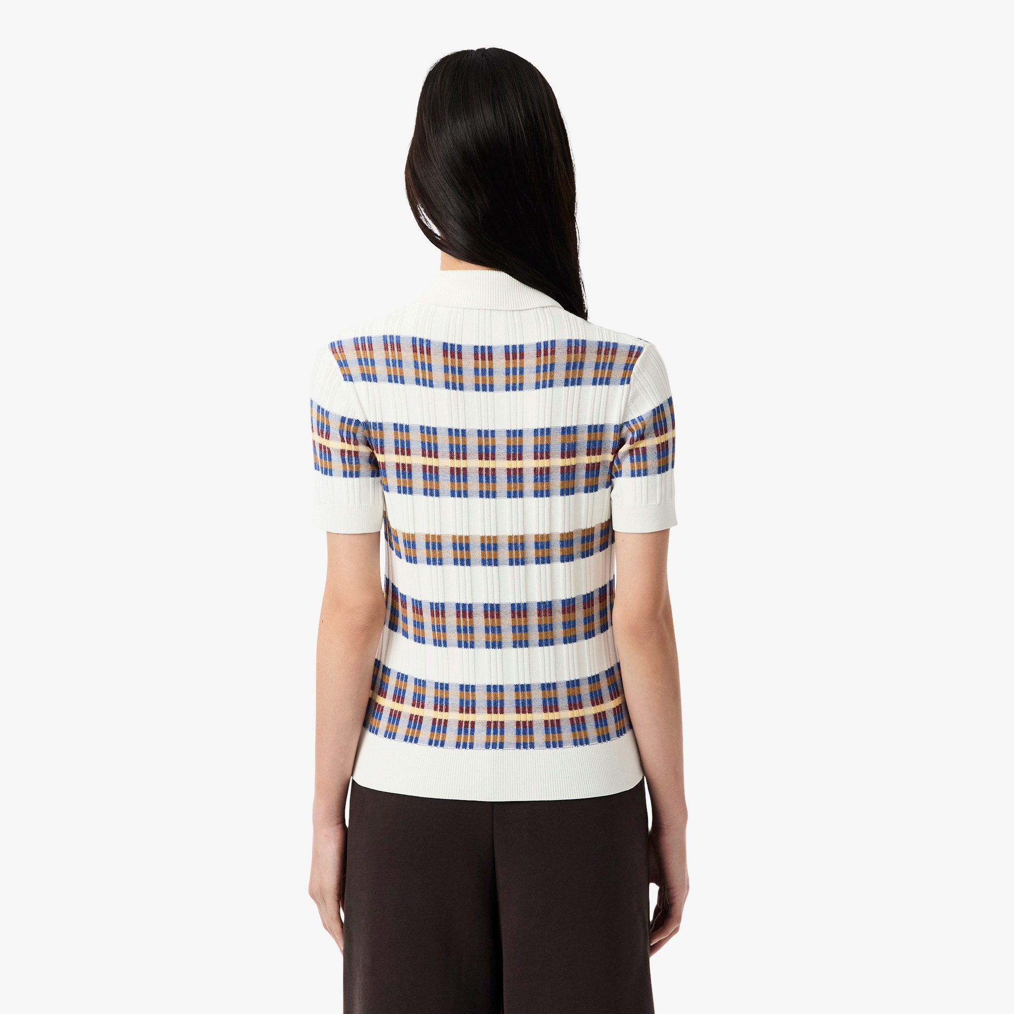 マルチカラーリブニットシャツ