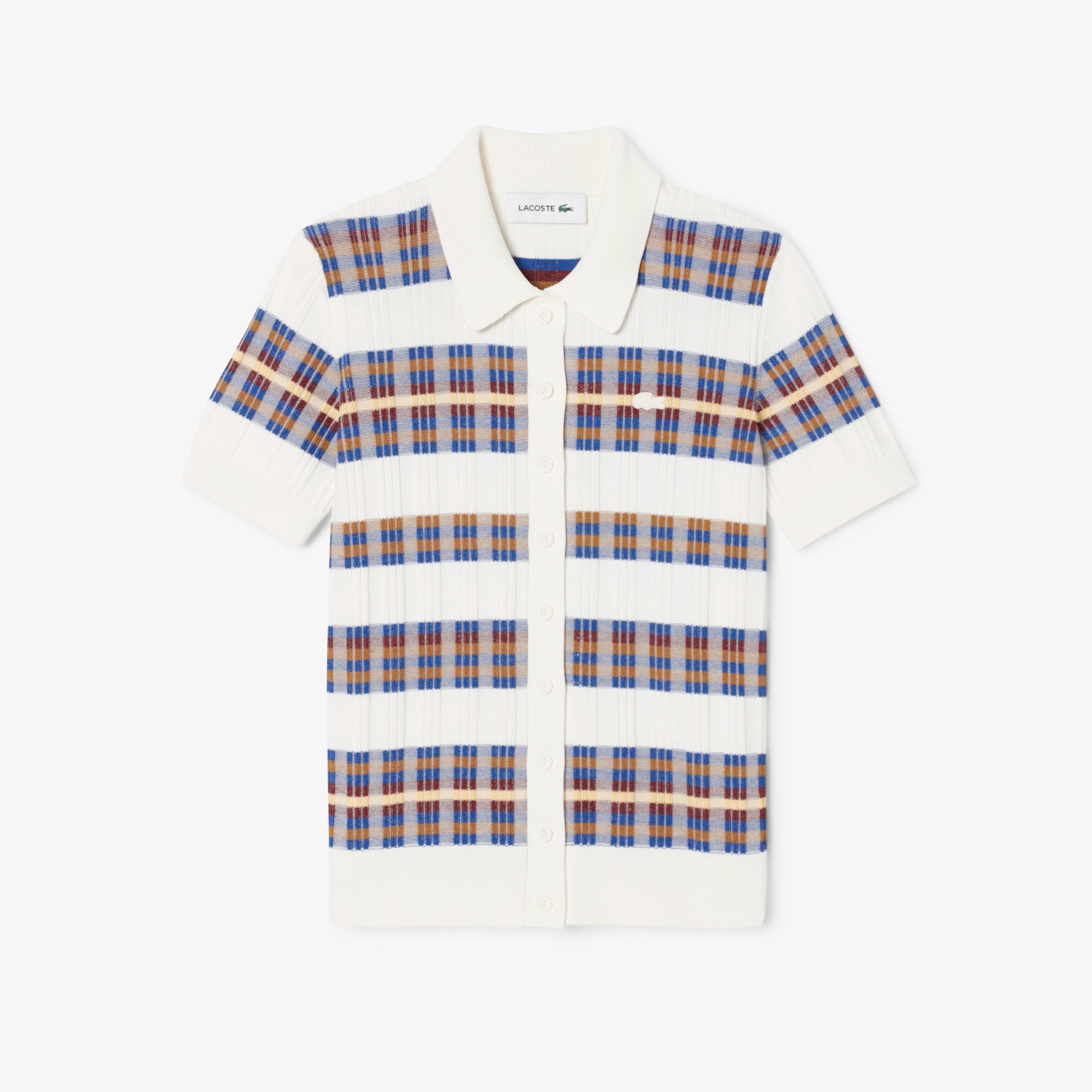 マルチカラーリブニットシャツ