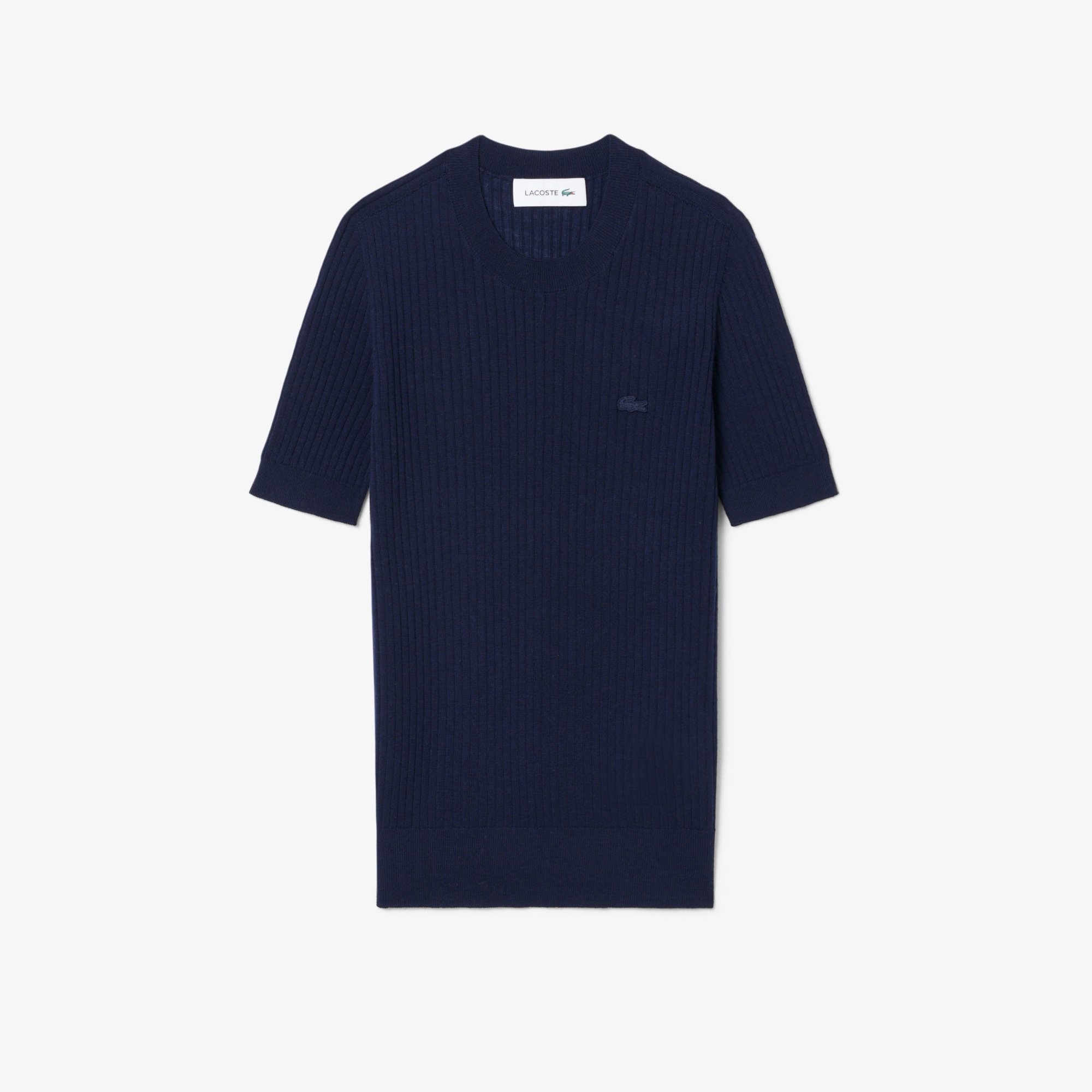 3Dニッティングショートスリーブメリノウールセーター