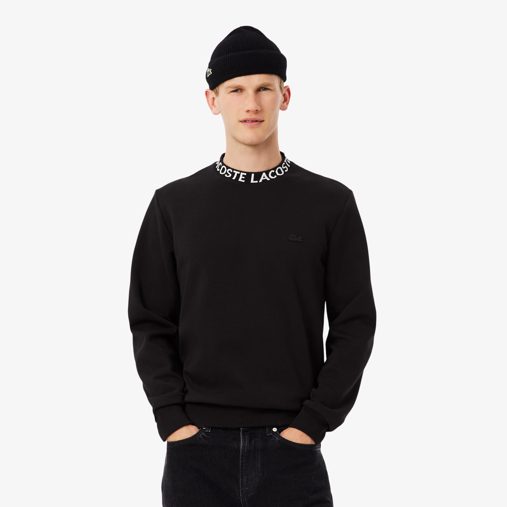 ジャカードネッククルーネックスウェット