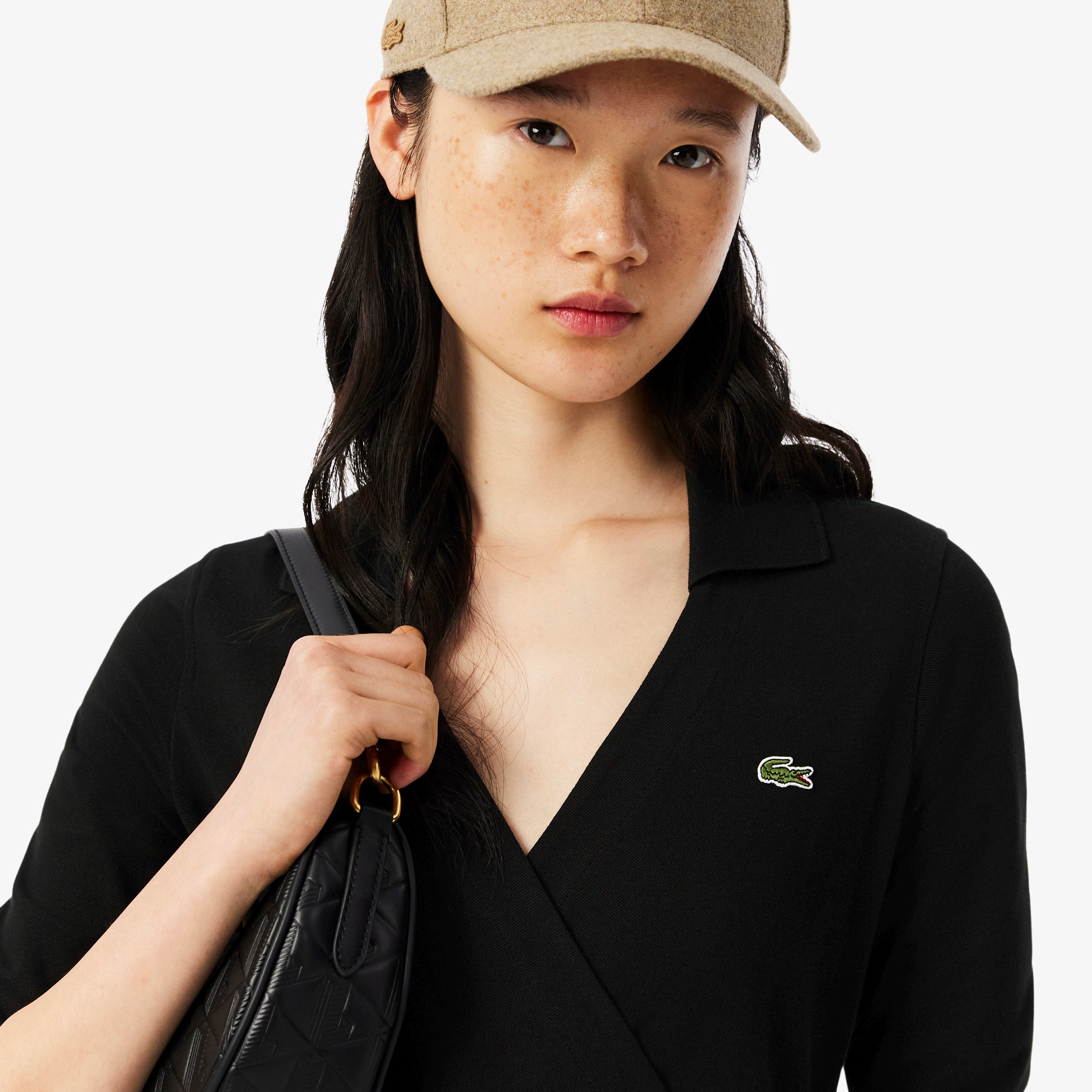 ポロシャツディテールラップドレス