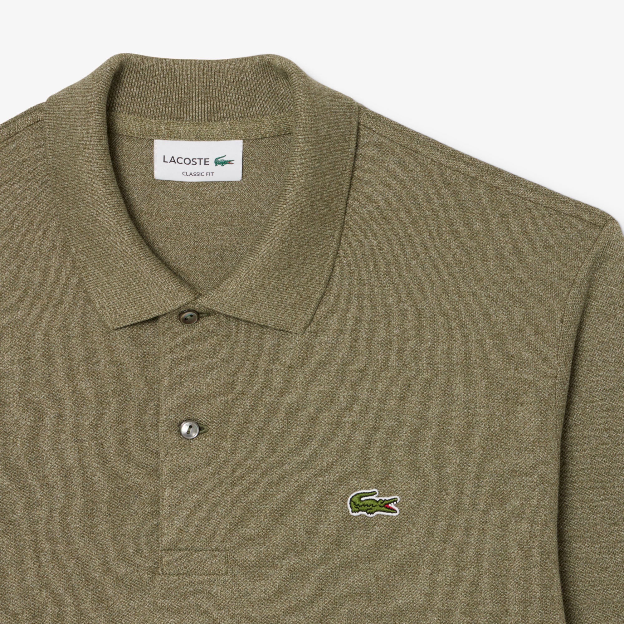 長袖 リブ カラ-ポロシャツ L1313 (杢・長袖)