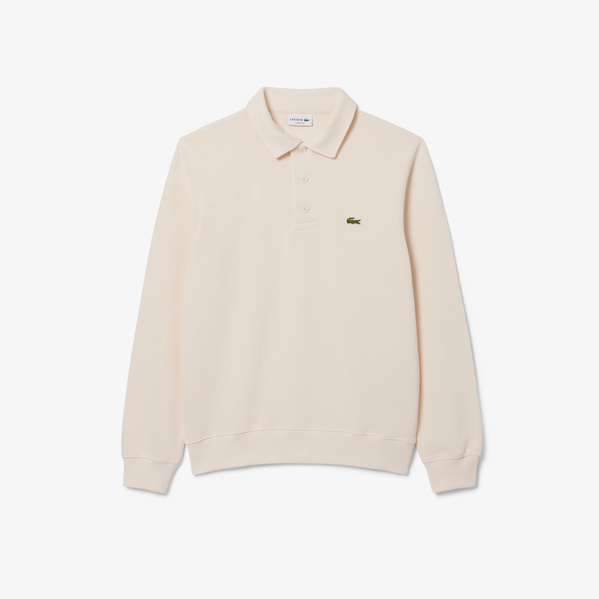 コットンニットロングスリーブポロシャツ