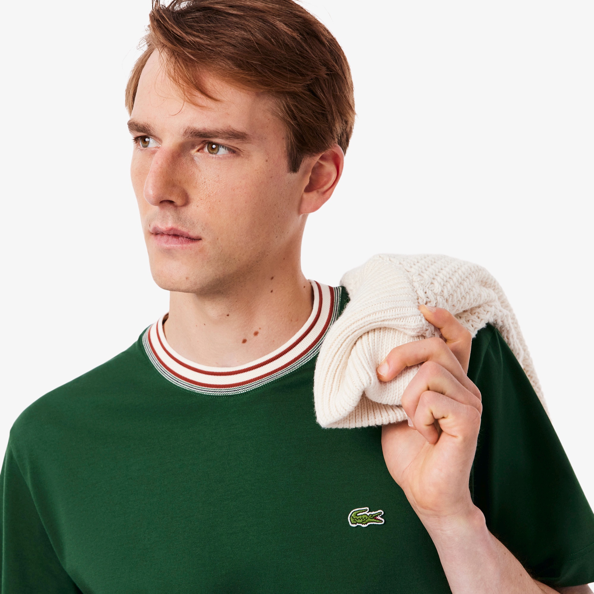 ボーダーリブネックフレンチメイドTシャツ