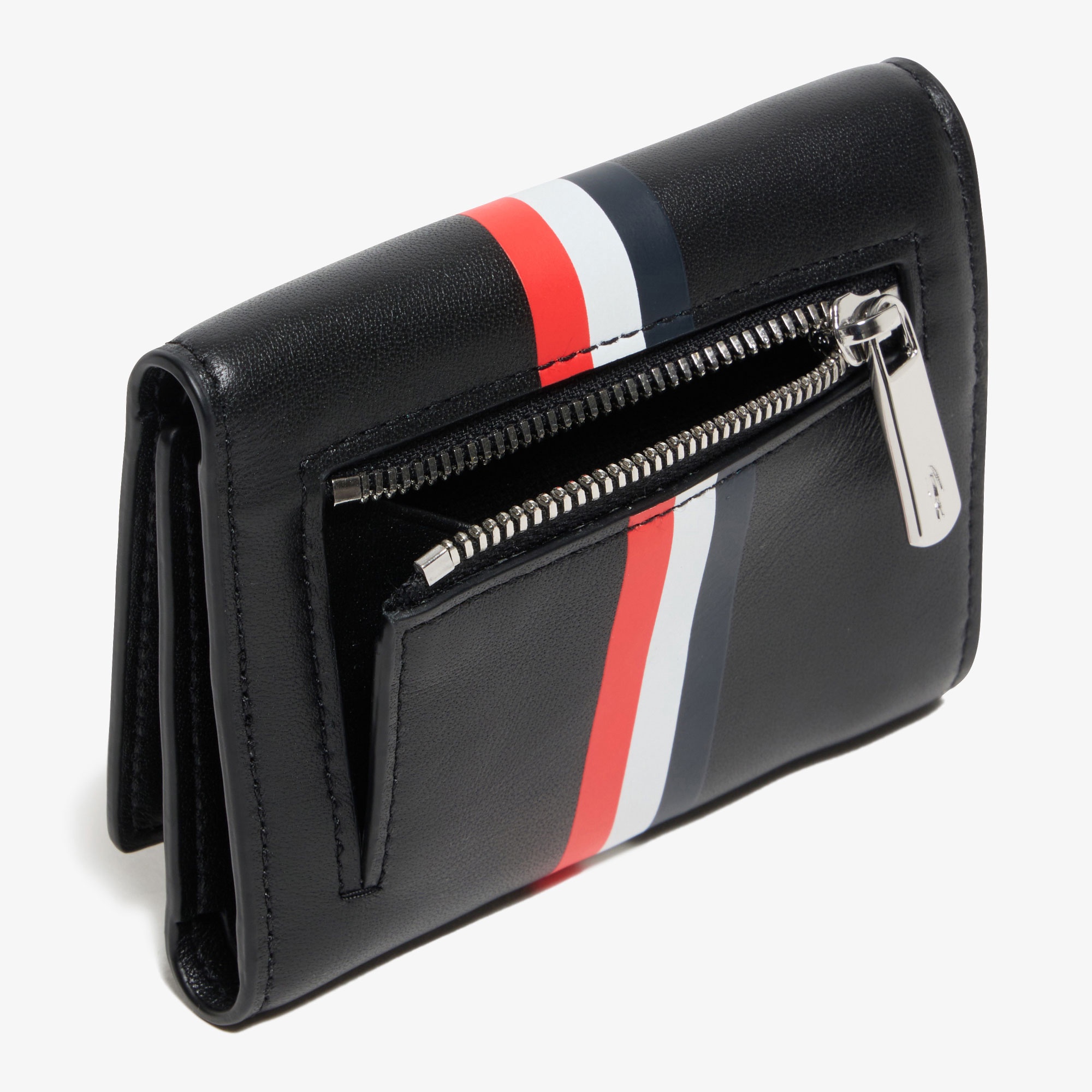 トリコロールプリントレザー3つ折りウォレット