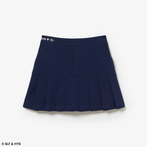 ウエストロゴ刺繍プリーツミニスカート