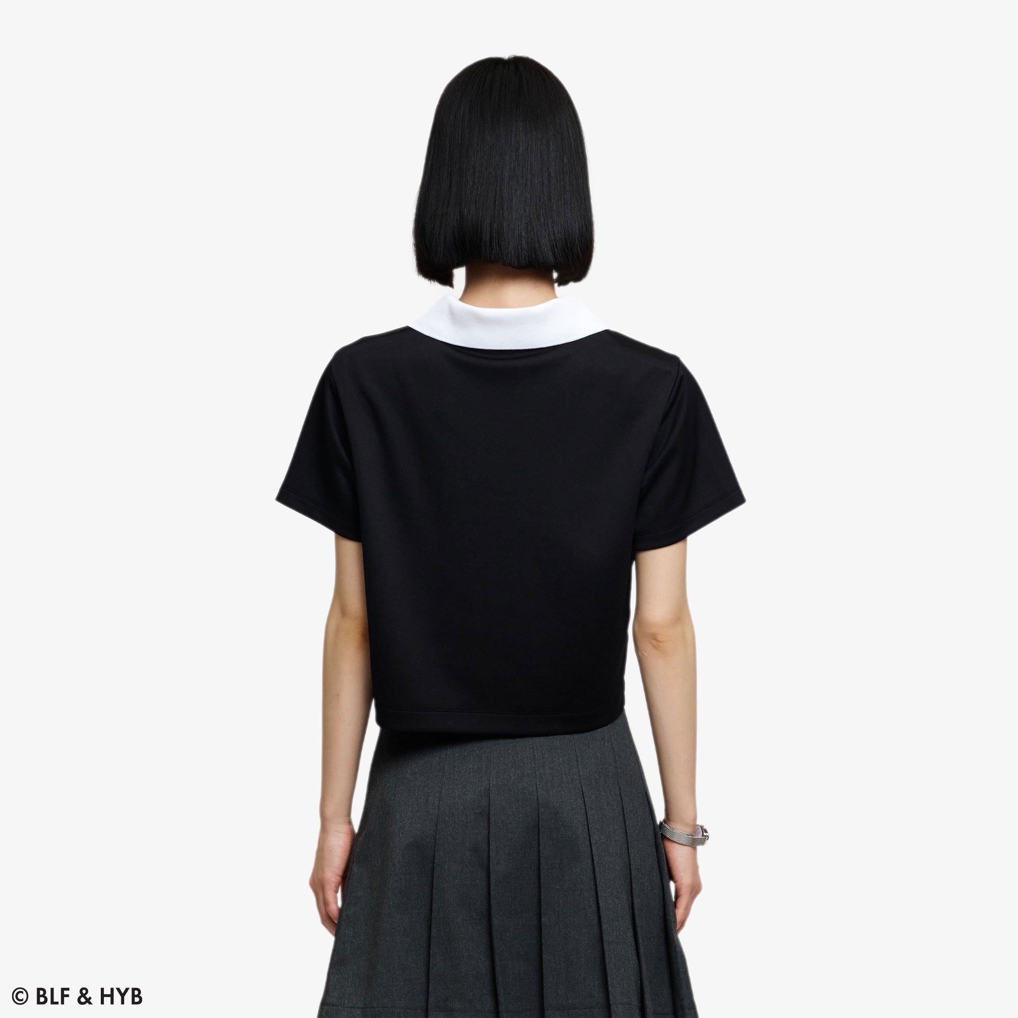 厚盛りプリントクロップドゲーム ポロシャツ