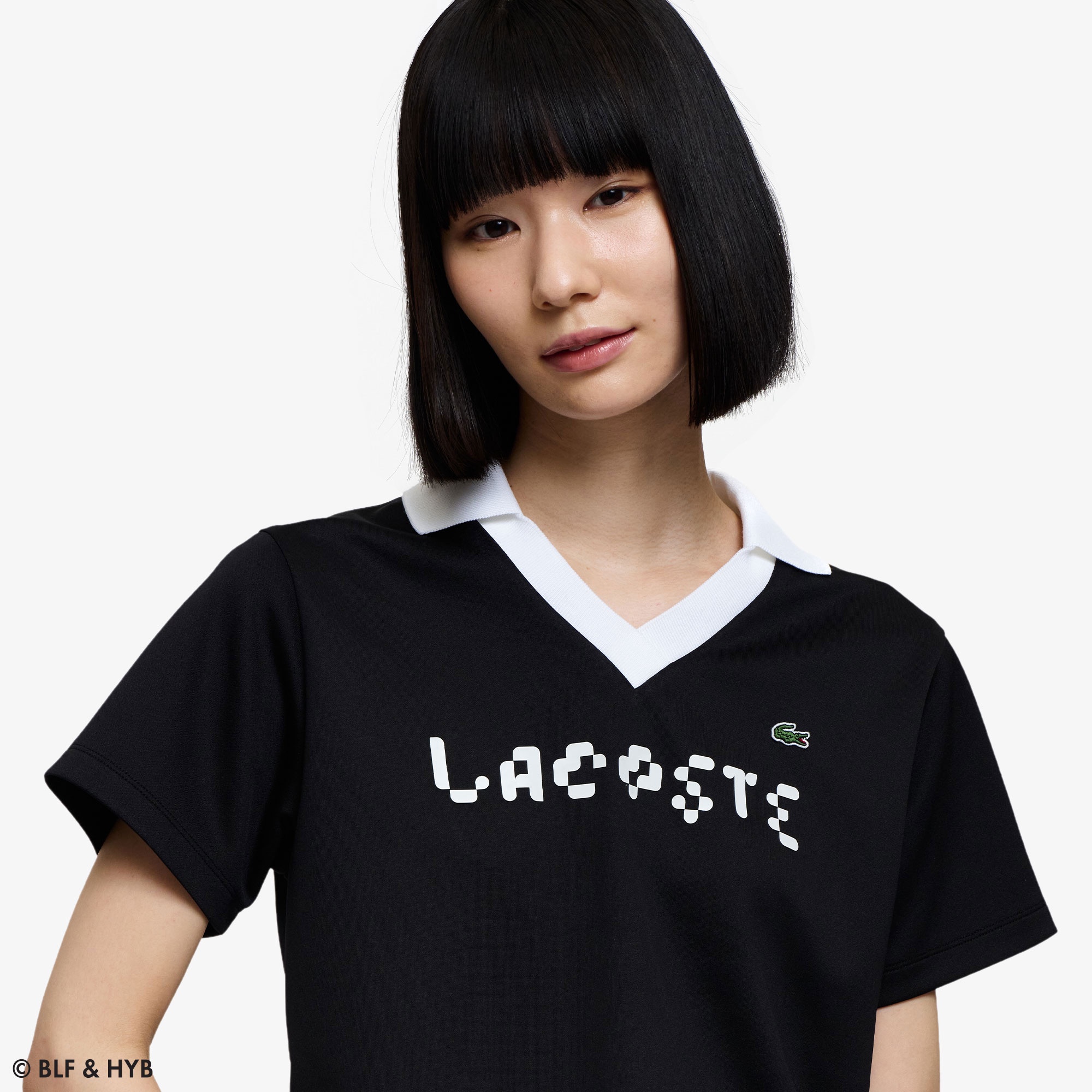 厚盛りプリントクロップドゲーム ポロシャツ