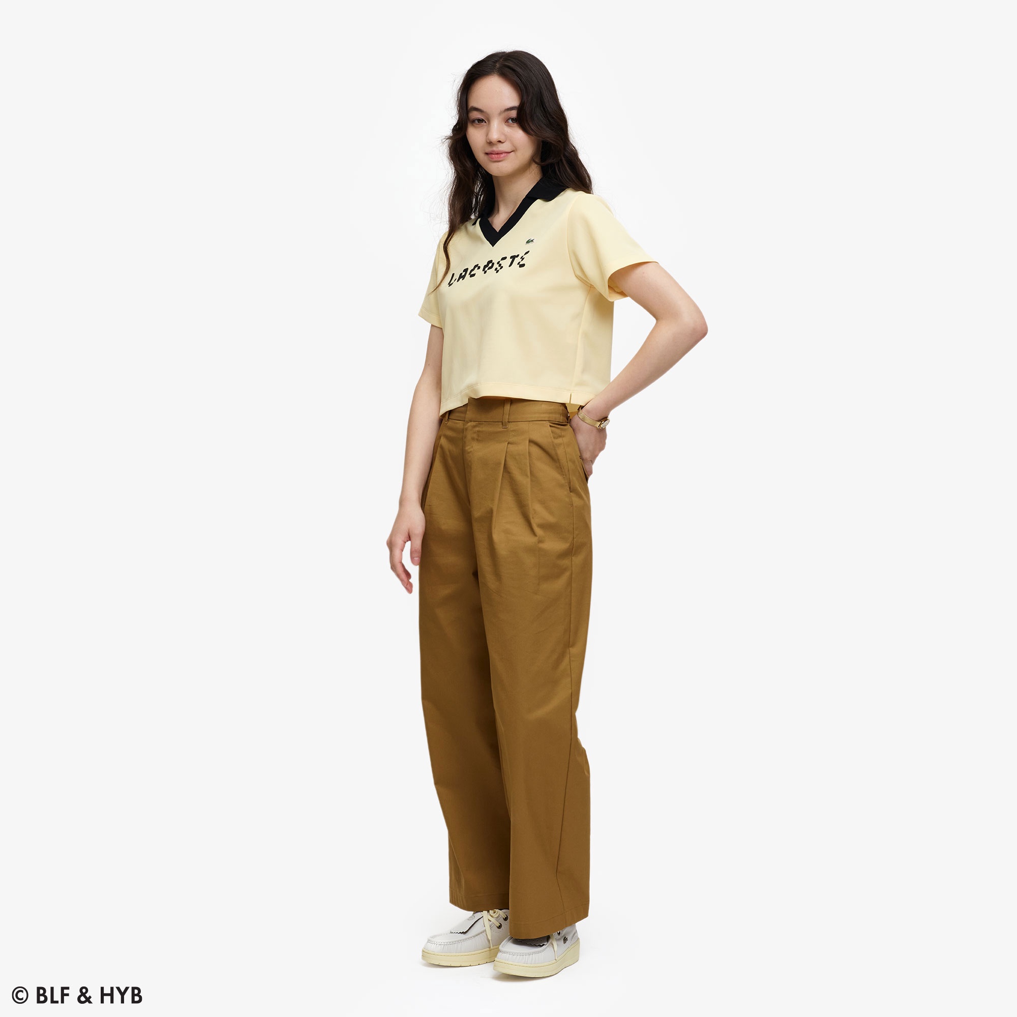 厚盛りプリントクロップドゲーム ポロシャツ