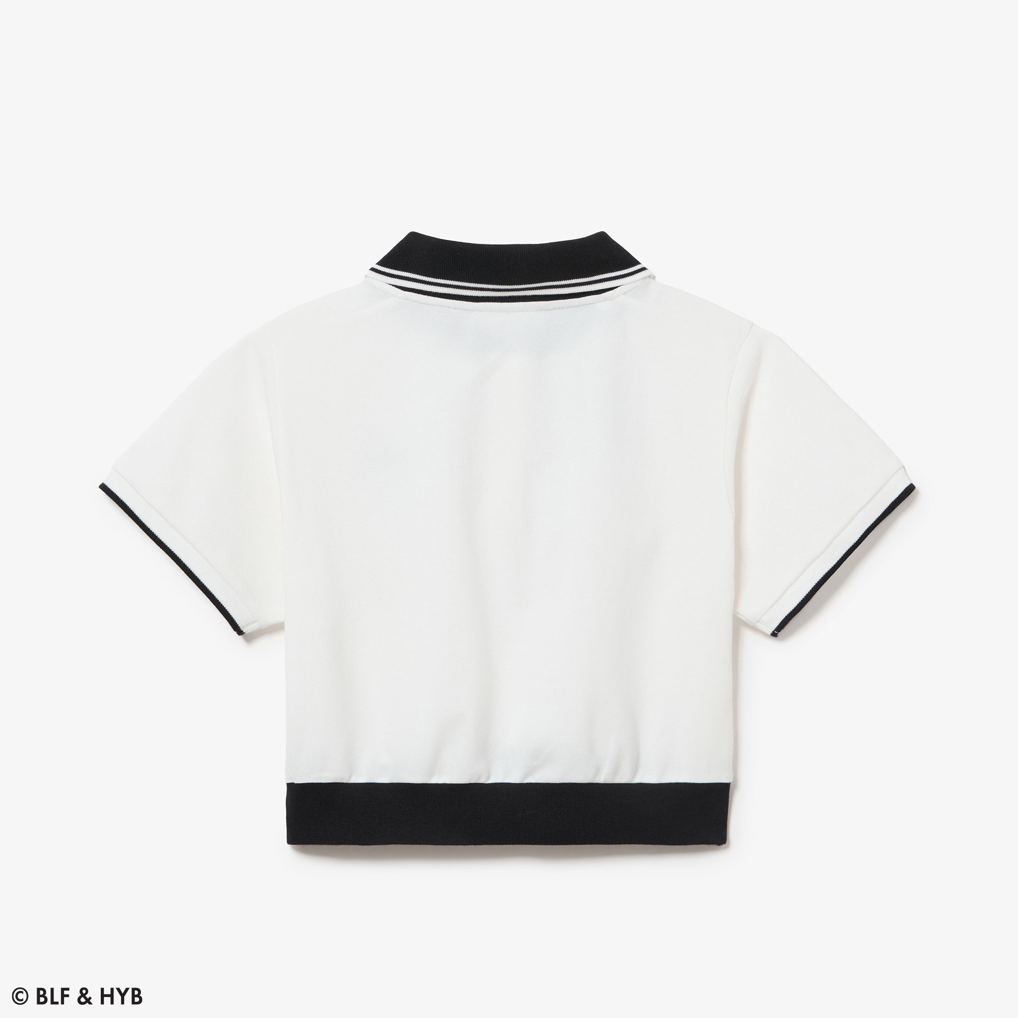 ロゴ刺繍クロップドリボン ポロシャツ