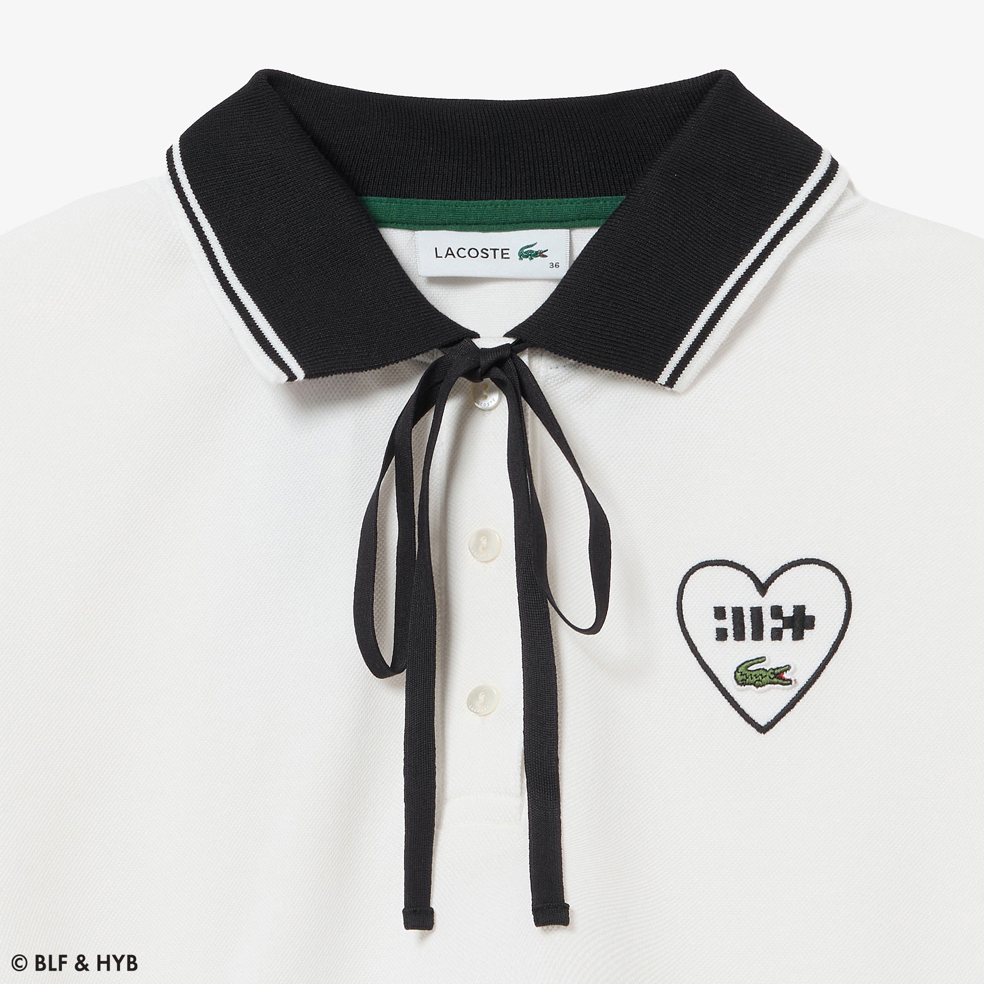 ロゴ刺繍クロップドリボン ポロシャツ