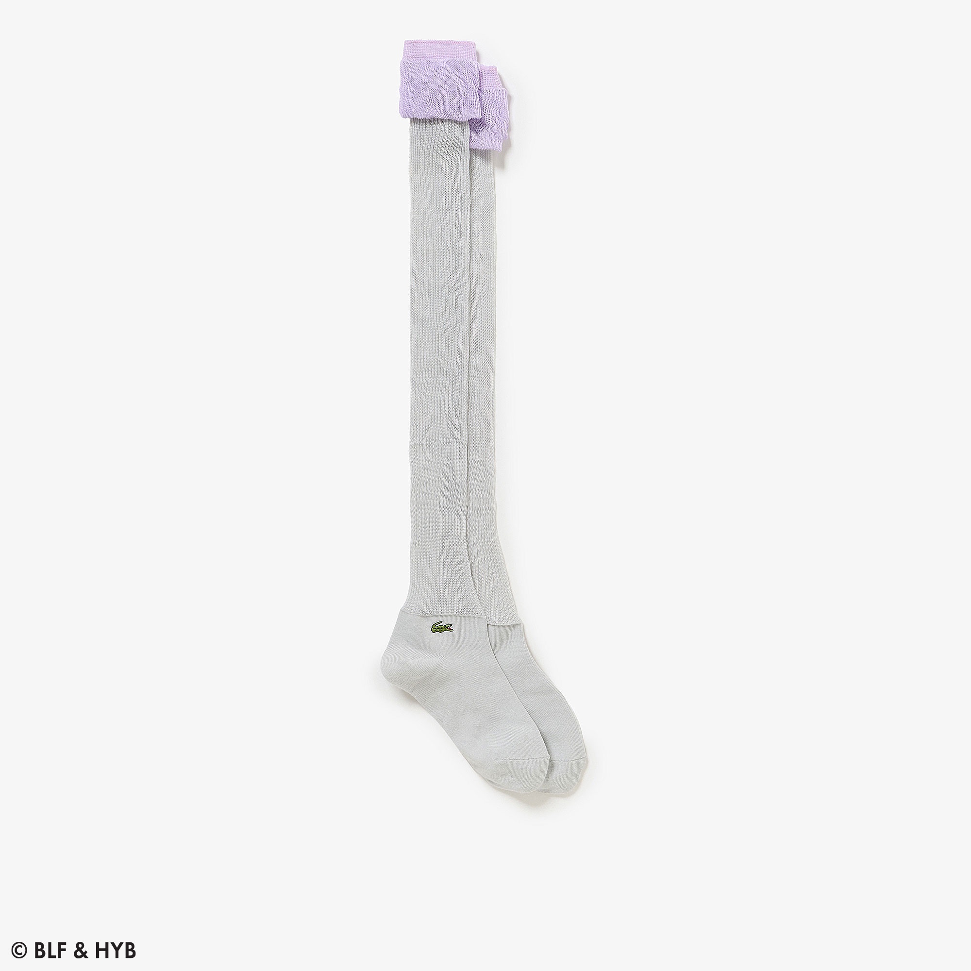 カラーブロック シアー ニーハイソックス